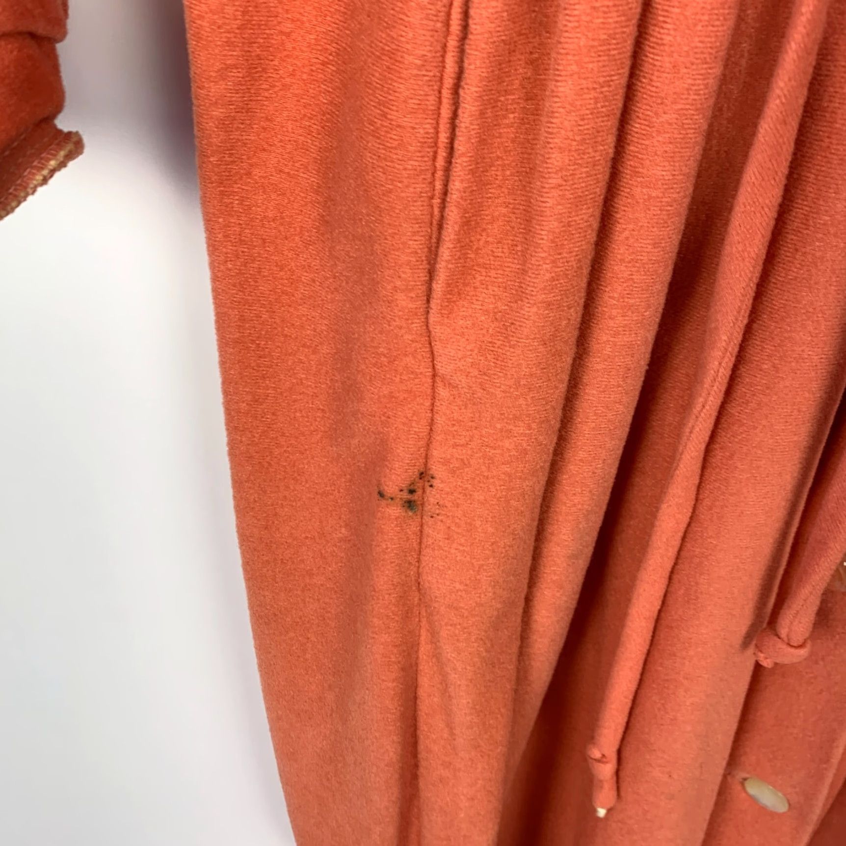 Velour VINTAGE Lounge Craft Shirt Empire Waist Velour Coral 1950s M Casual Womens/Mens Size M / US 6-8 / IT 42-44 - 3 Thumbnail