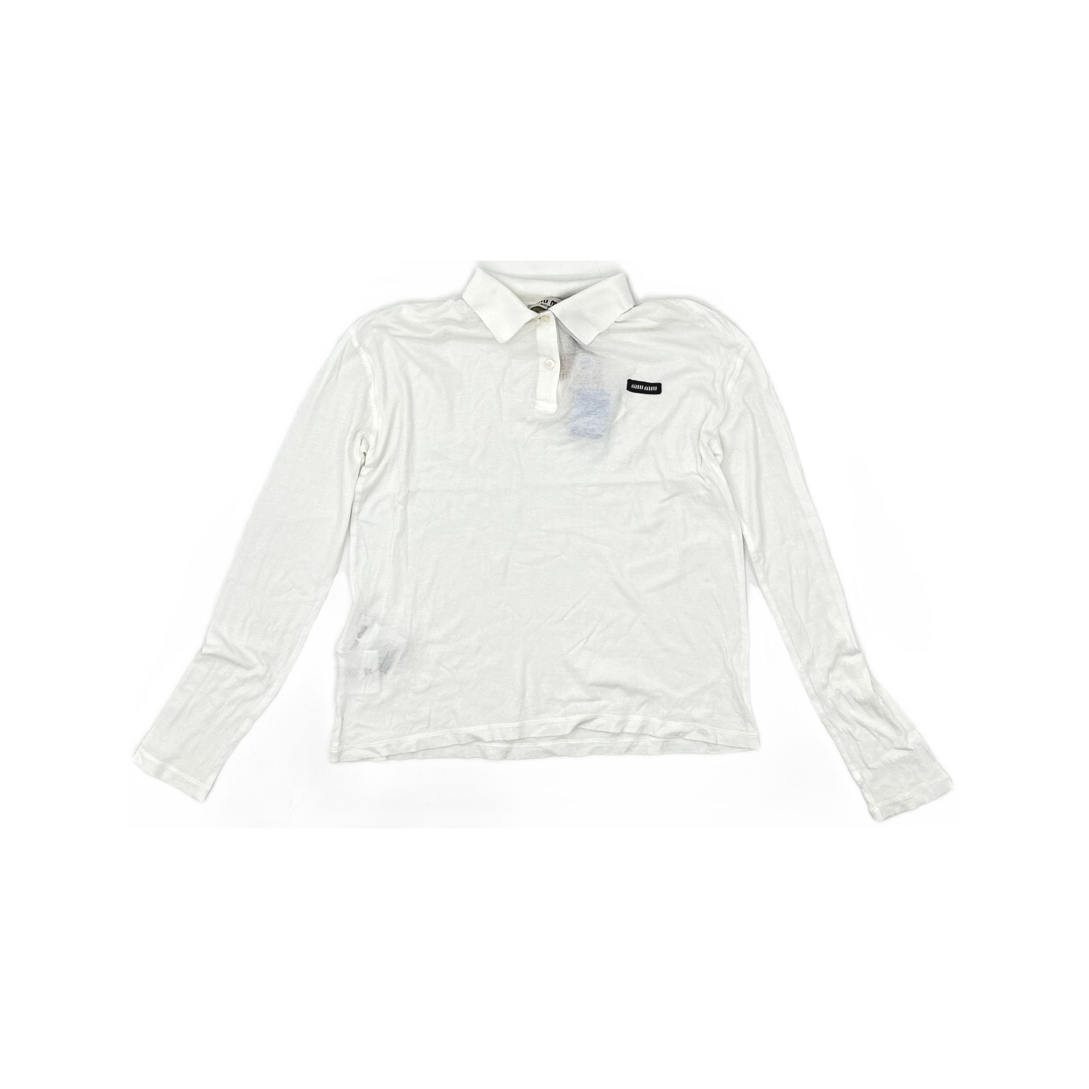 Miu Miu Miu Miu Logo Patch Long Sleeve Polo Size XS Size XS / US 0-2 / IT 36-38 - 1 Thumbnail