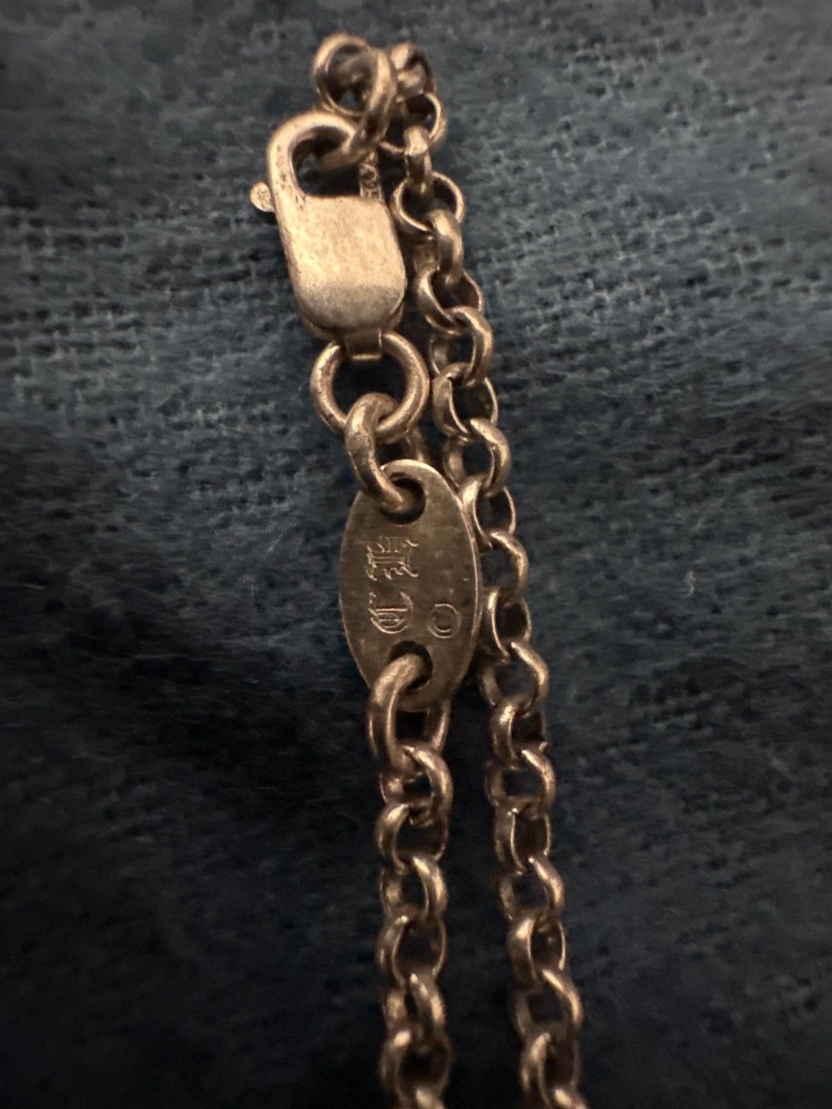 image of Chrome Hearts Roll Chain With Star Of David Charm in Silver, Men's