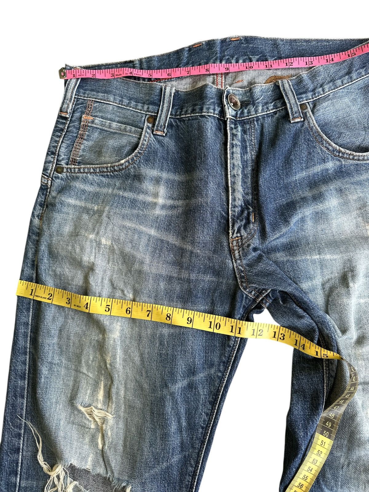 Kapital Trashed Edwin Embroid Distress Denim🎌💥 Size US 34 / EU 50 - 5 Thumbnail