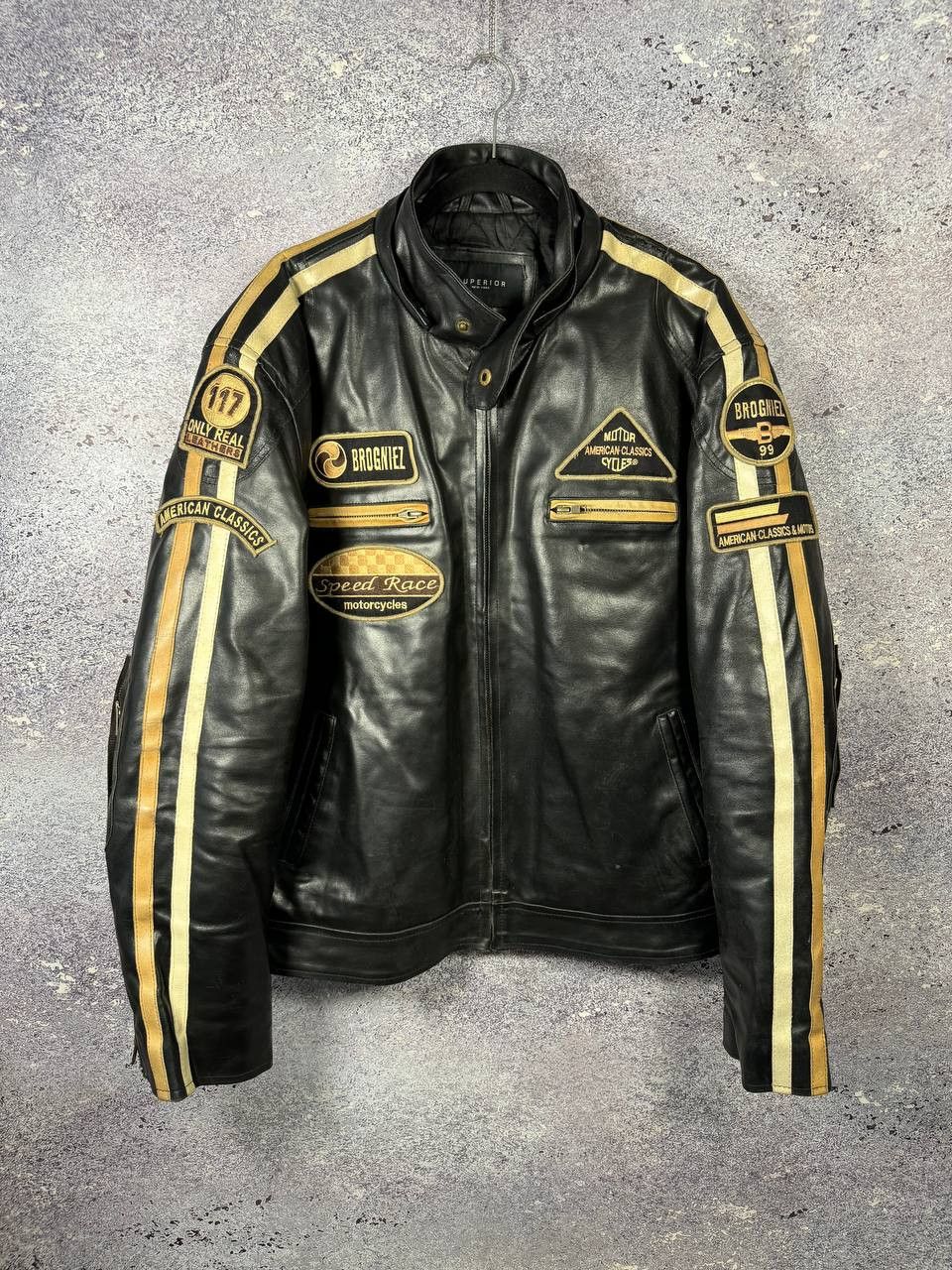 Leather SUPERIOR Leather Motorcycle Lacket 2XL Dainese Alpinestar Size US XXL / EU 58 / 5 - 1 Thumbnail