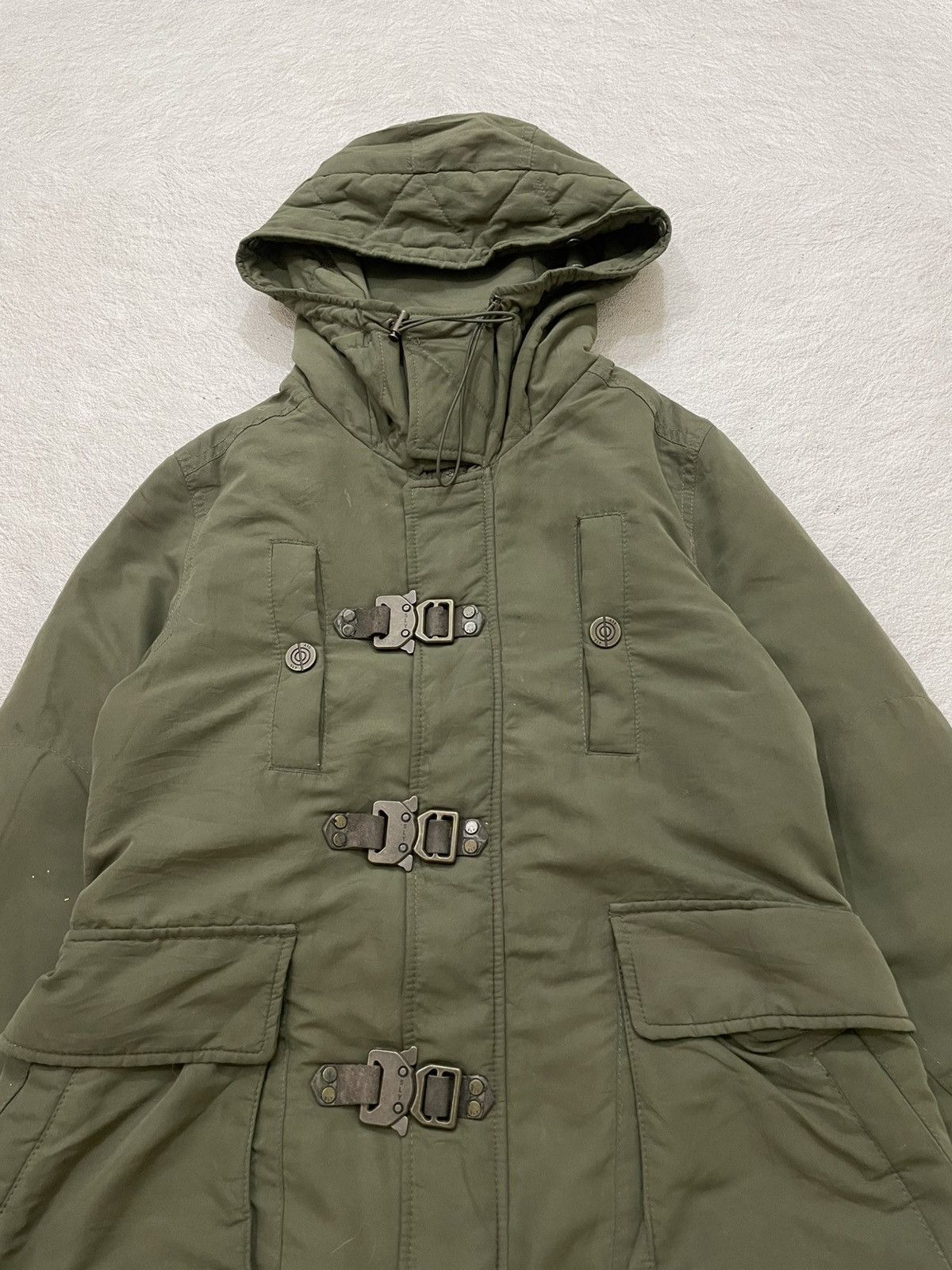 Japanese Brand Olive Military Buckle Jacket Hooded Utility Parka Balenciaga Size US L / EU 52-54 / 3 - 2 Thumbnail