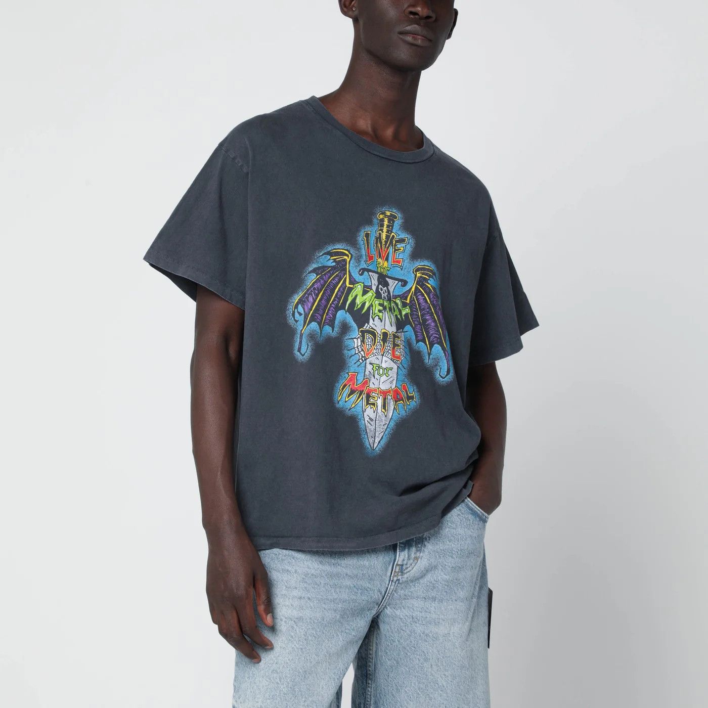 Gallery Dept. o1d2blof0426 Vintage-Effect Short Sleeve T-Shirt in Black Size US S / EU 44-46 / 1 - 1 Thumbnail