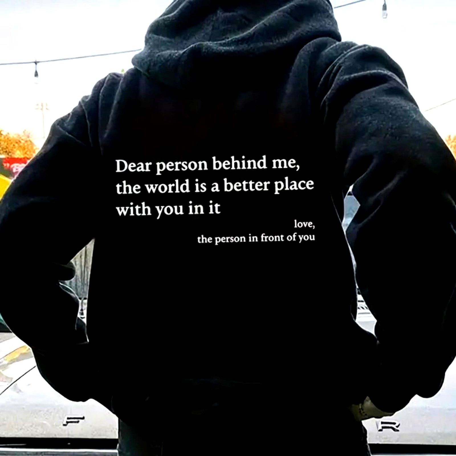 Other You Are Enough Sweatshirt Message on Back Black L (8/10) Size L / US 10 / IT 46 - 2 Thumbnail