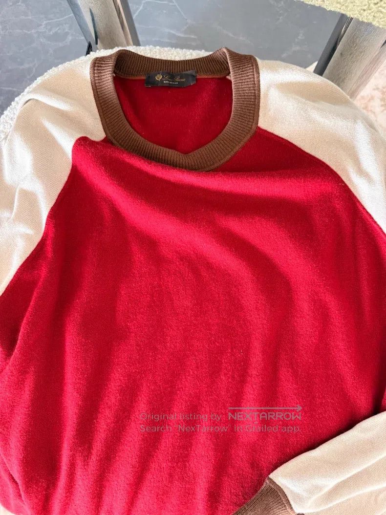 Loro Piana Colorblock Knit Sweater 100% Cashmere