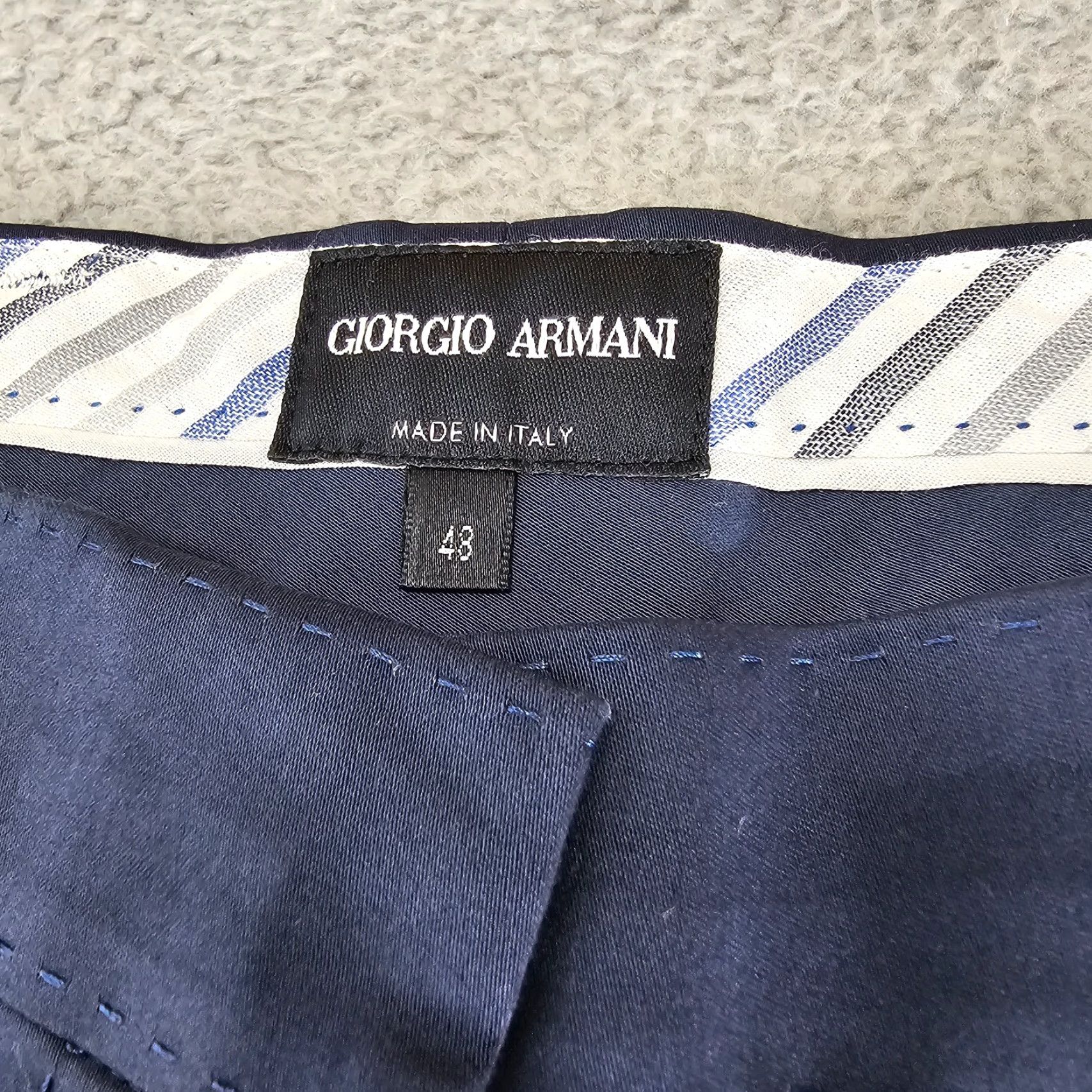 Giorgio Armani VINTAGE Giorgio Armani Dress Pants Womens 38x25 Navy High Rise Wide Flat Front Trousers Size 26" / US 2 / IT 38 - 3 Thumbnail