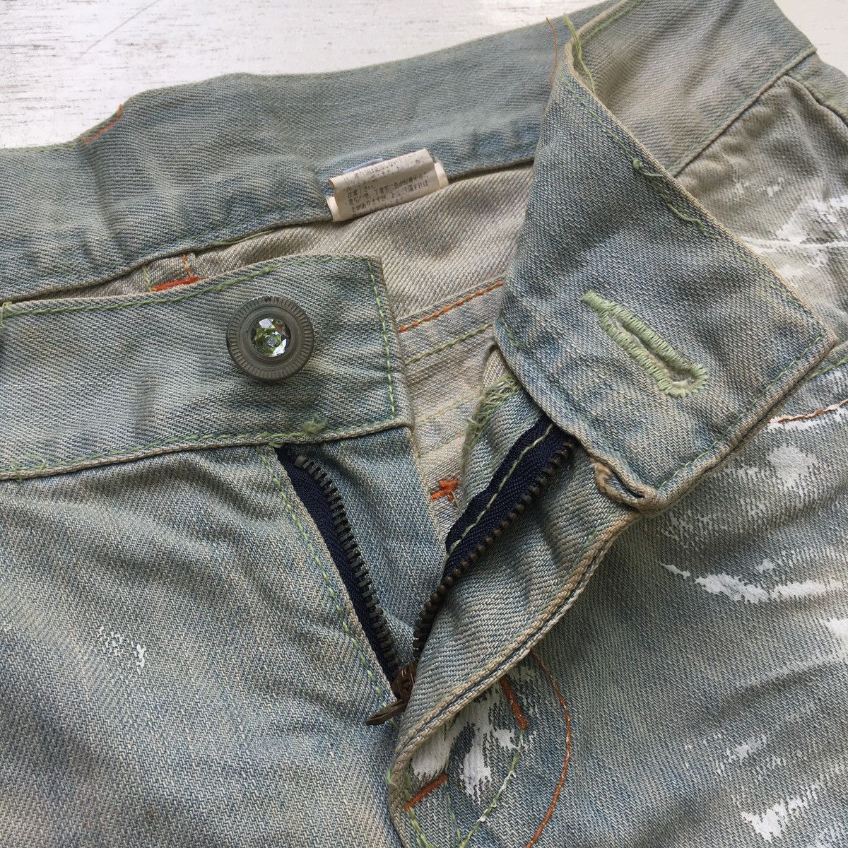 Japanese Brand Trashed Flared Denim Low Rise Paint Splash Size US 32 / EU 48 - 6 Thumbnail