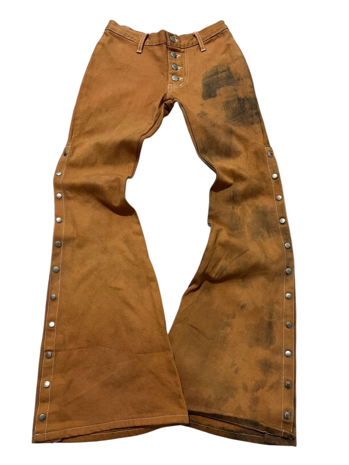 If Six Was Nine × Japanese Brand × Le Grande Bleu (L.G.B.) Egoist mud super flared denim pants Size US 27 - 1 Thumbnail