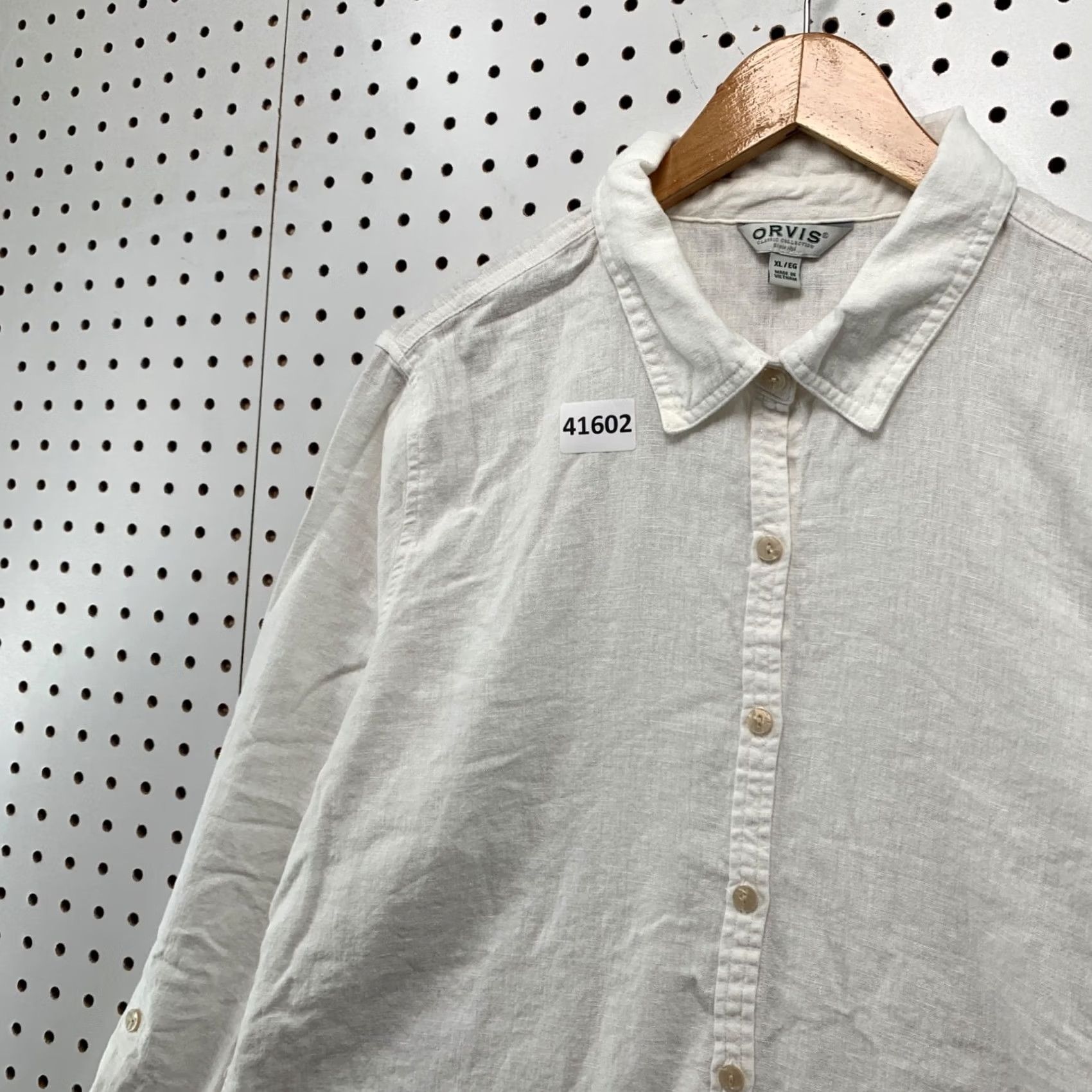 Orvis Orvis Linen Blend Button Shirt Womens XL White Long Sleeve 22x27 Size XL / US 12-14 / IT 48-50 - 6 Thumbnail