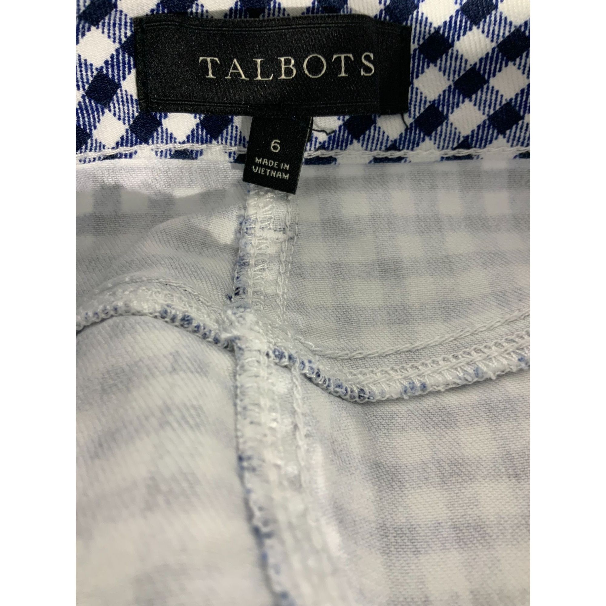 Talbots Talbots Womens Blue White Gingham Check Mini Skirt 5 Pocket Size 28" / US 6 / IT 42 - 4 Thumbnail