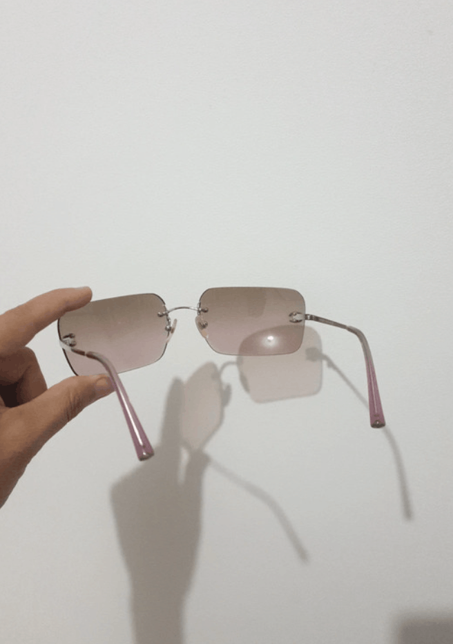Chanel Chanel Sunglasses 4017 Rhinestone Rimless Vintage CC Logo Size ONE SIZE - 6 Thumbnail