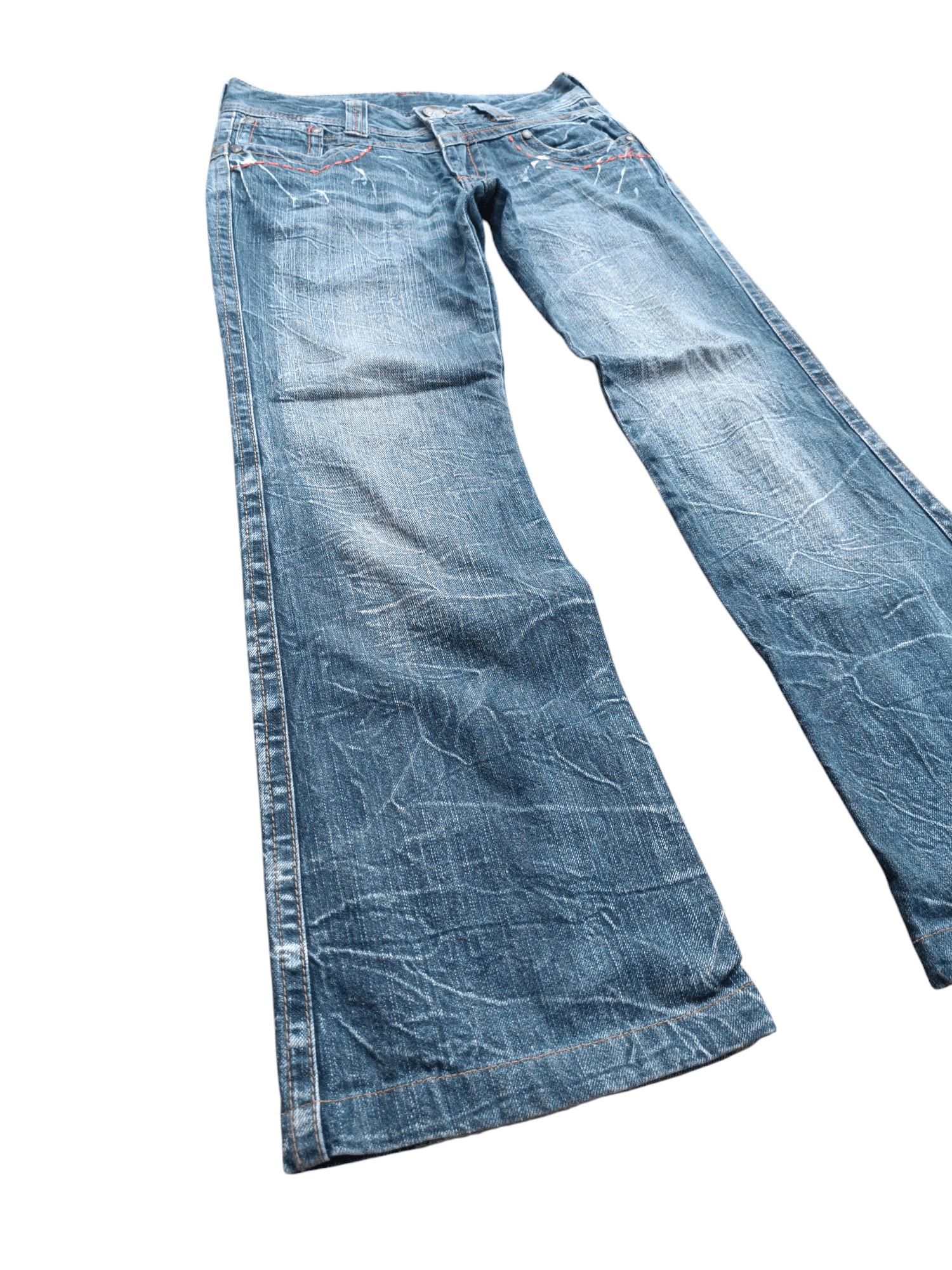 Japanese Brand Rare Vintage Japanese Brand Flared Embroidery Jeans E247 Size US 28 / EU 44 - 2 Thumbnail
