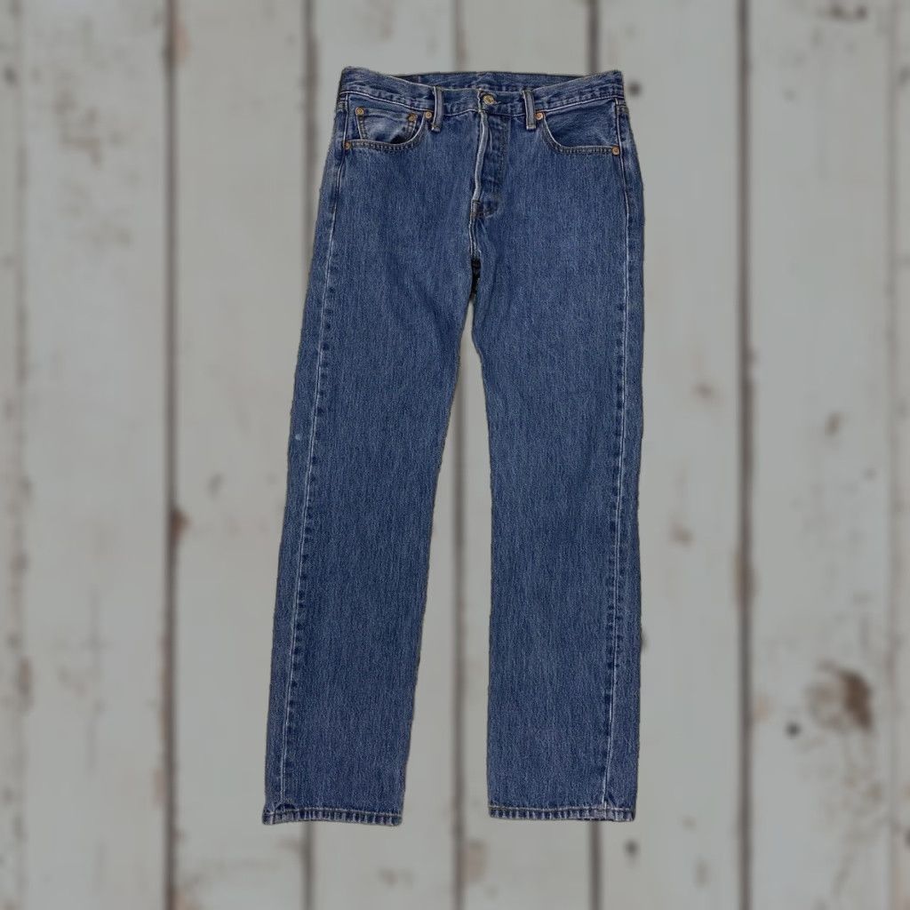 Levi's VINTAGE Levi's 501 Jeans Men Original Fit 29x29 Dark Stonewash Cotton Button Fly Straight 501 XX USA 100% Cotton Denim Size US 29 - 1 Thumbnail