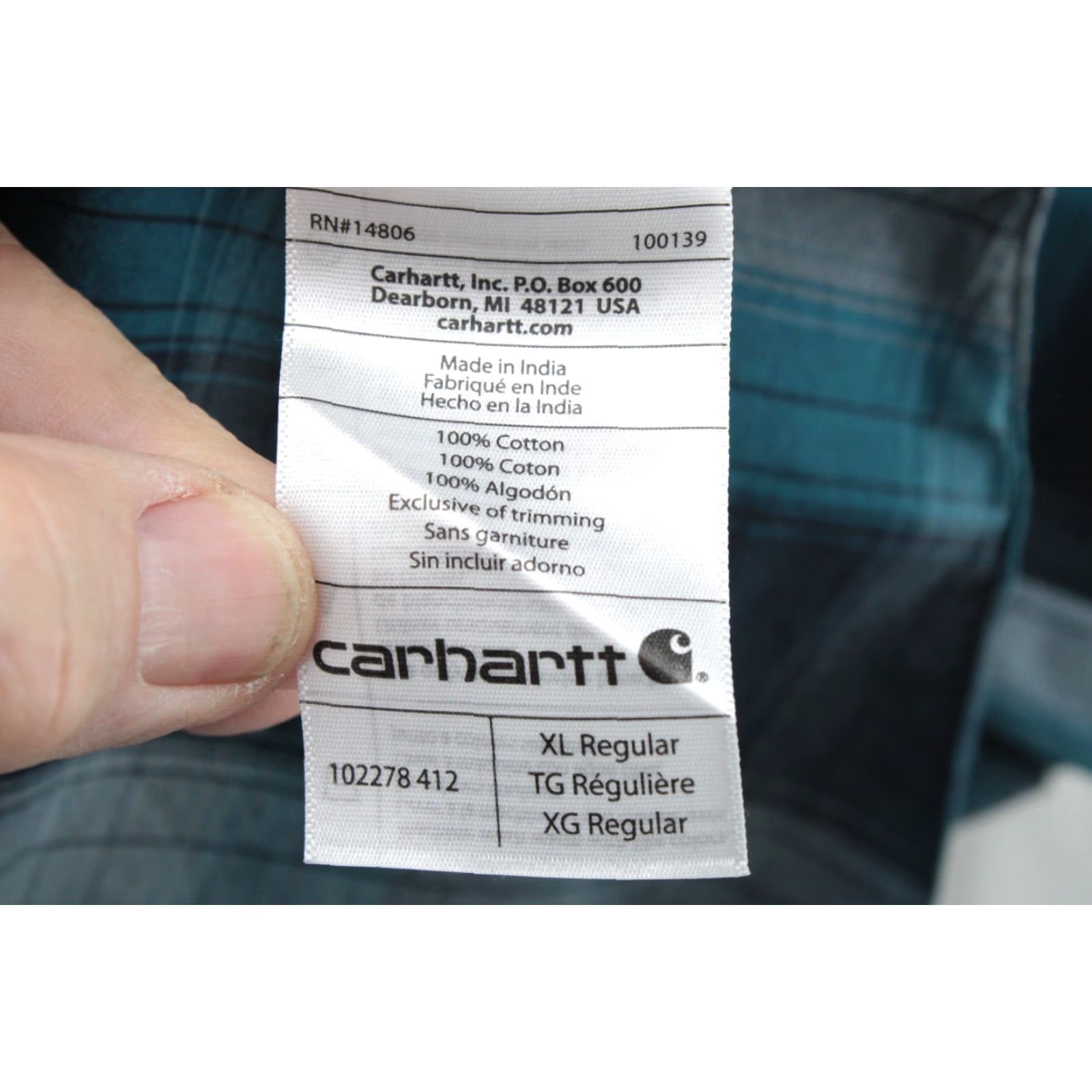 Carhartt Carhartt Button Down Shirt Men XL Blue Plaid Relaxed Fit Long Sleeve 102278 Size US XL / EU 56 / 4 - 5 Thumbnail
