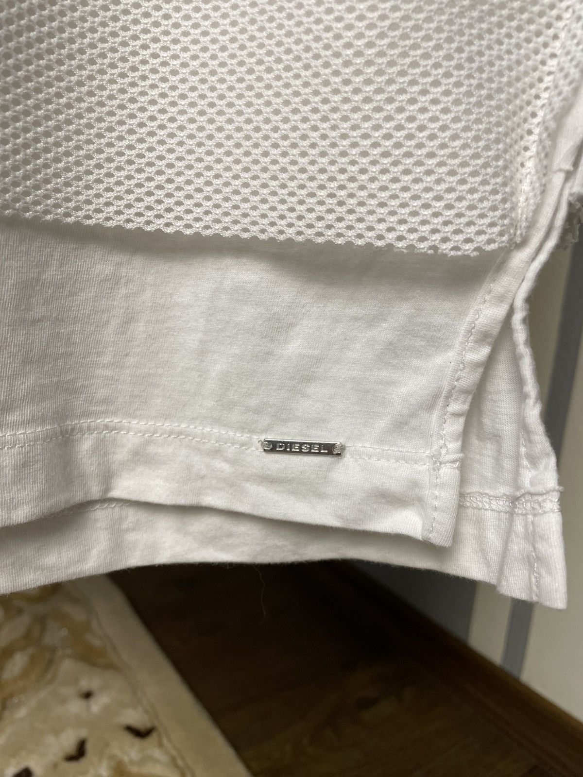 Diesel Diesel Men’s White Mesh T-Shirt 2in1 Size L Size US L / EU 52-54 / 3 - 3 Thumbnail