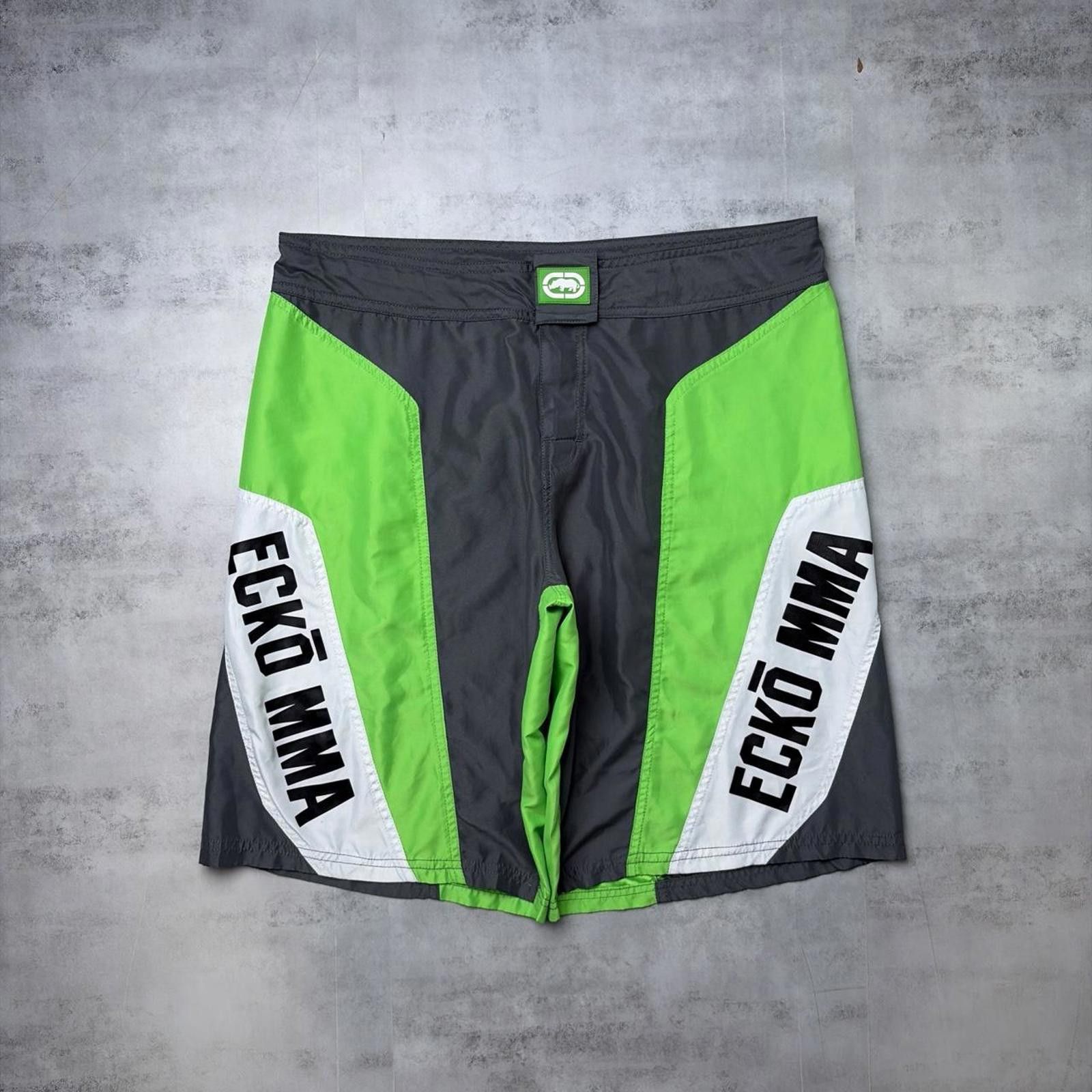 Ecko Unltd. Y2K Green Ecko Unltd X MMA Elite Baggy Surf Board Shorts Size US 34 / EU 50 - 1 Thumbnail