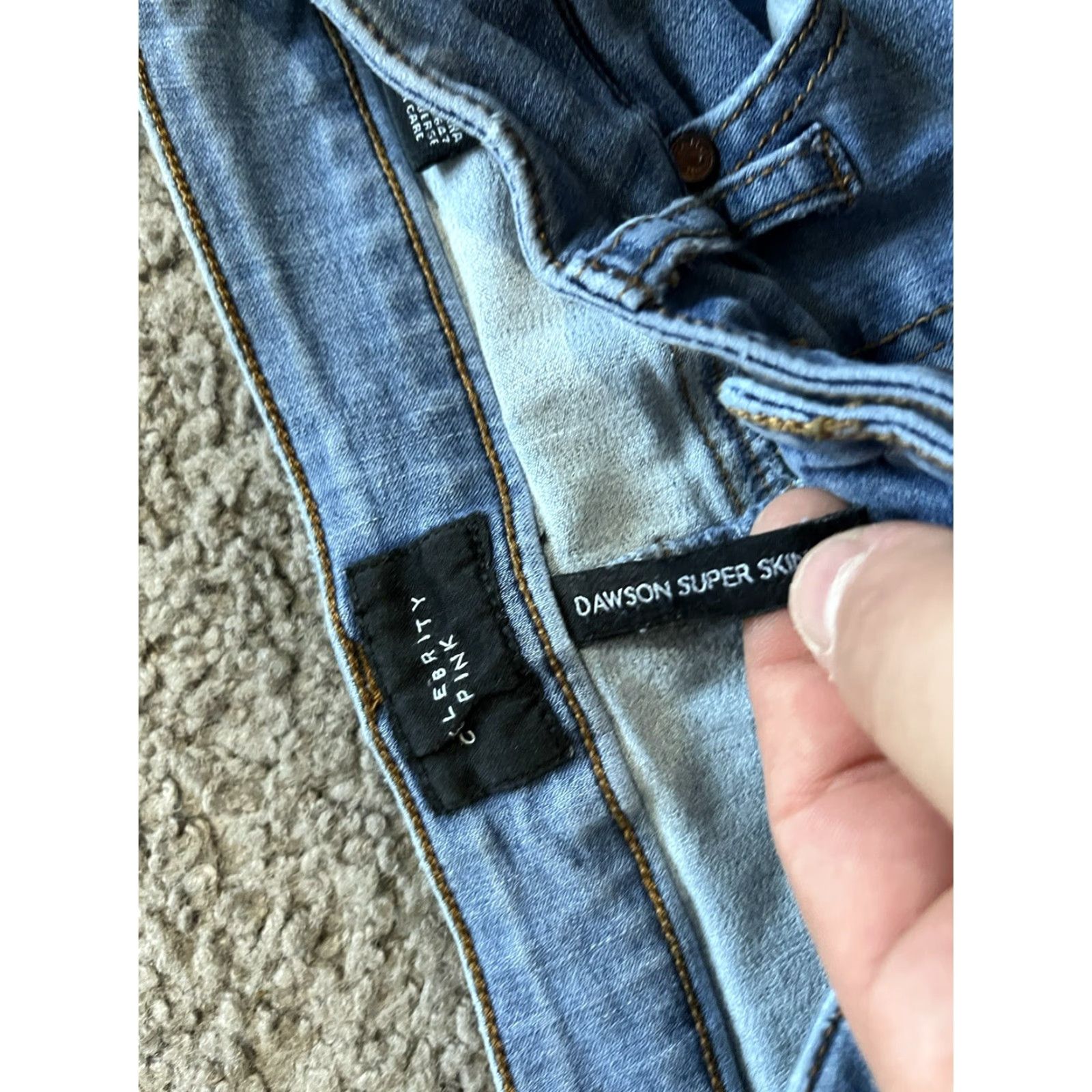 Vintage Celebrity Pink Dawson Super Skinny Jeans Juniors 1/25 Blue Low Rise Medium Wash Size 25" / US 0 / IT 36 - 5 Thumbnail
