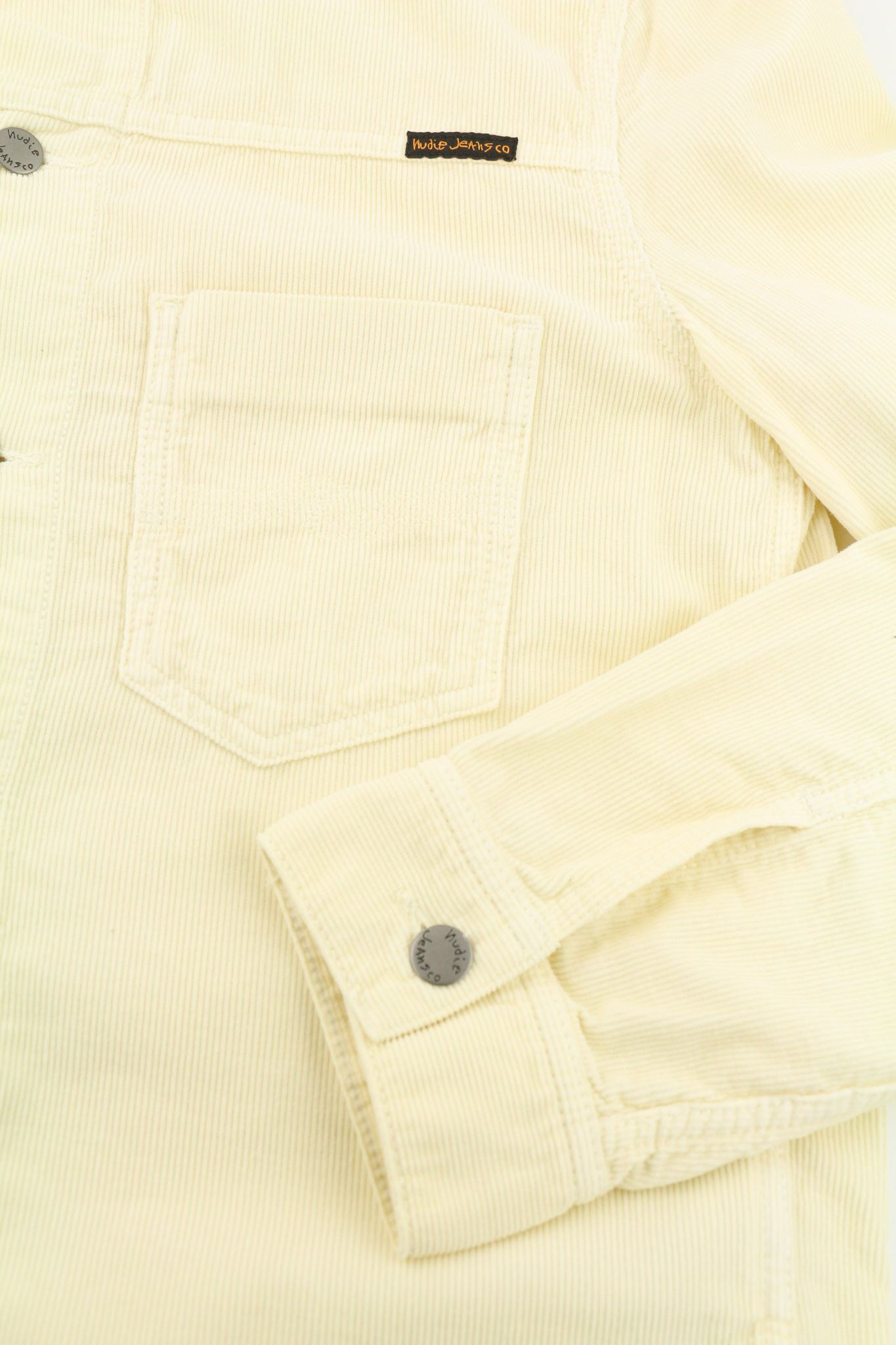 RONNY M Dusty White Cotton Corduroy Logo Jacket 81019