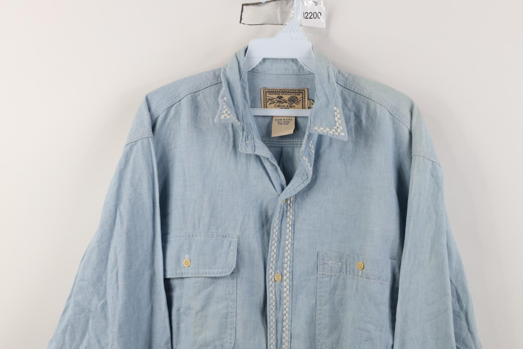 Calvin Klein Deadstock Vintage 90s Calvin Klein Collared Button Shirt Size US M / EU 48-50 / 2 - 2 Thumbnail