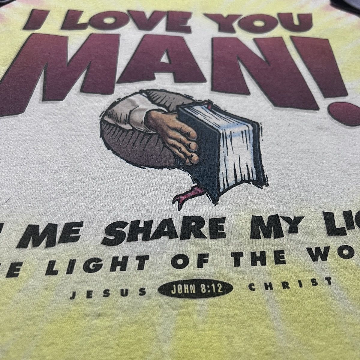 Vintage Vintage 90s Bible Holy God Jesus Promo Tee Faded XL Size US XL / EU 56 / 4 - 3 Thumbnail