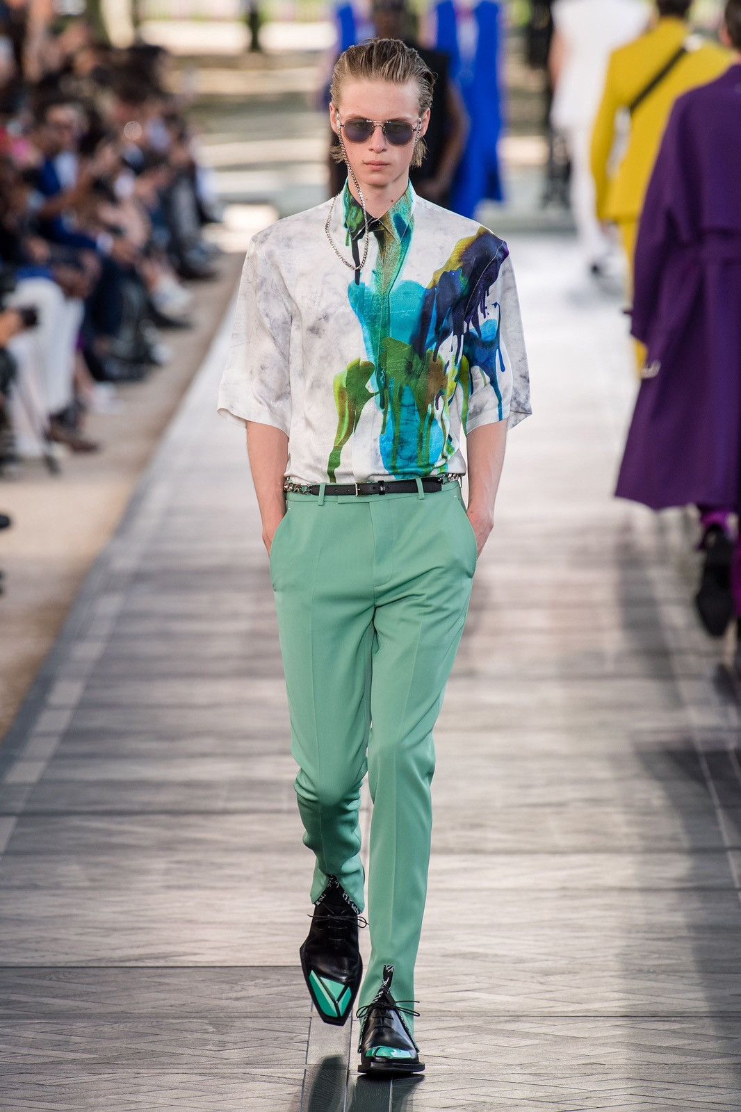 Berluti SS20 Runway Mulberry Silk Shirt Size US M / EU 48-50 / 2 - 6 Thumbnail