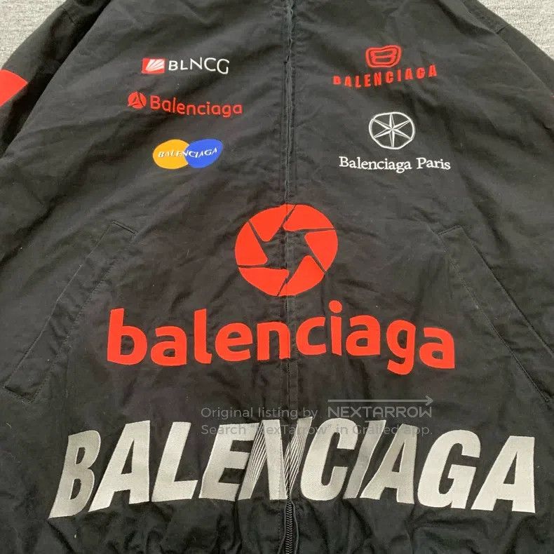 Balenciaga Balenciaga Black Multielement Logo Racing Jacket Size US XS / EU 42 / 0 - 9 Thumbnail