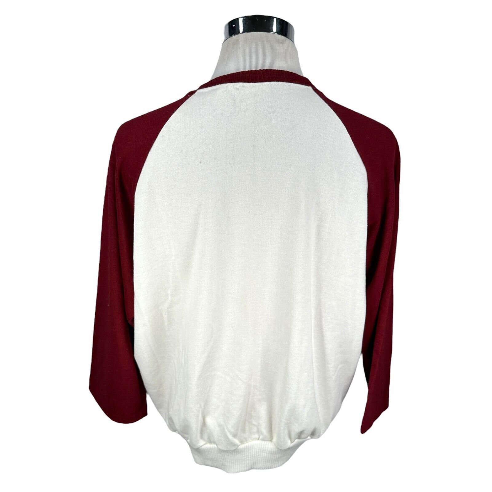 The Unbranded Brand Campus Sports Sweatshirt Men's XL White Burgundy Long Sleeve Size US XL / EU 56 / 4 - 5 Thumbnail