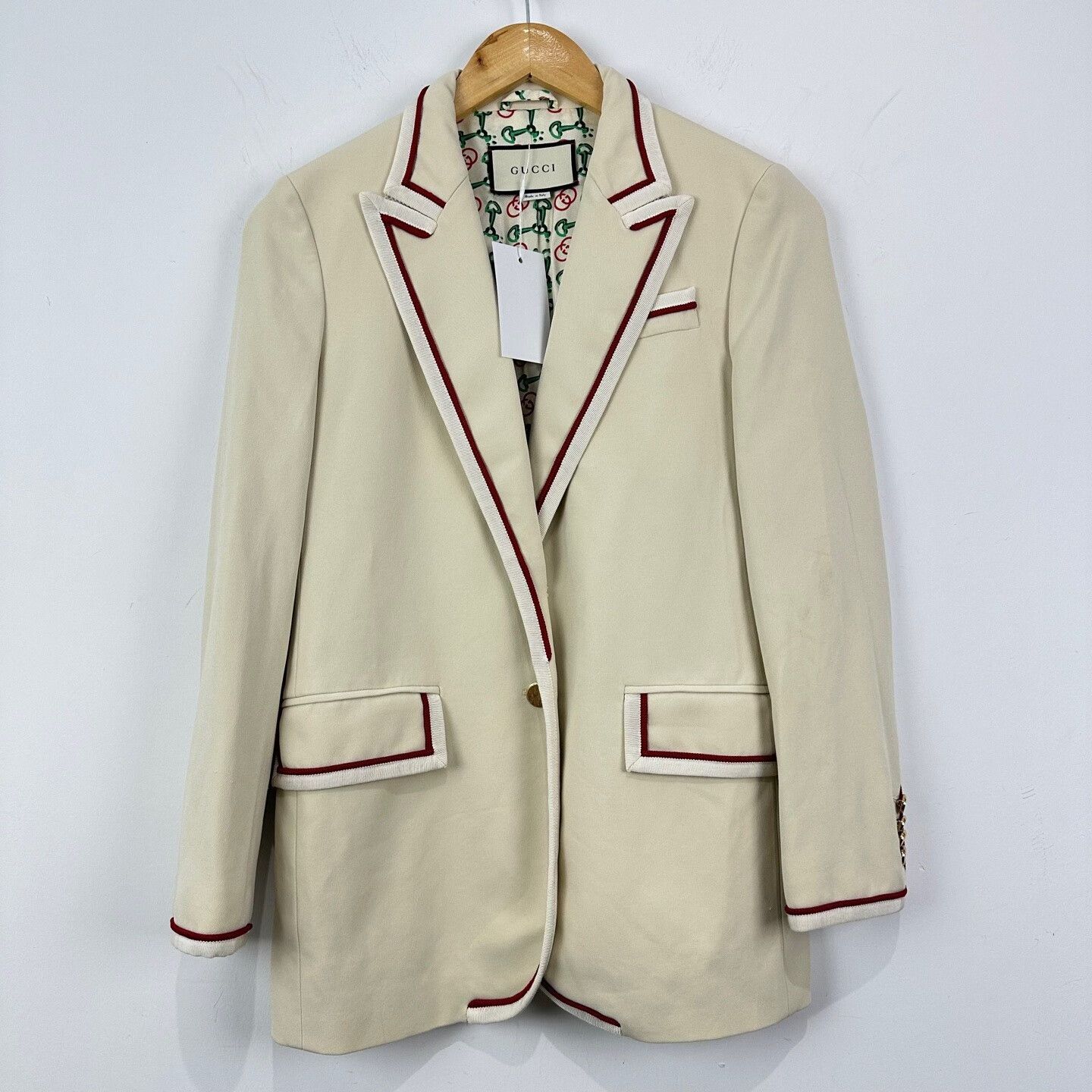 Gucci Gucci Printed Blazer with Gold Accents Size US XS / EU 42 / 0 - 1 Thumbnail
