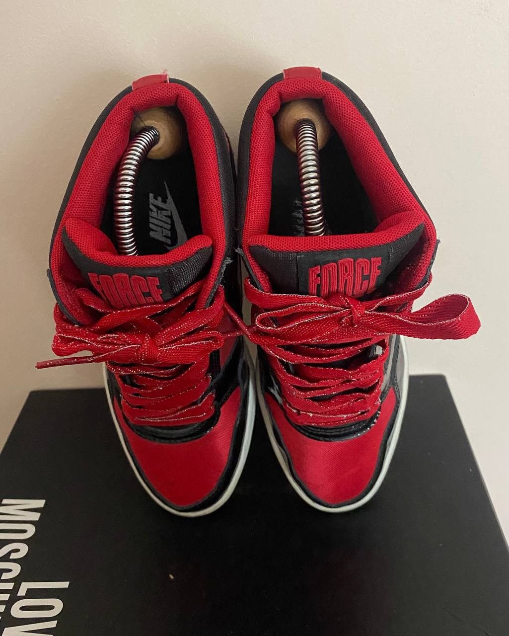Nike Nike Force Dunk Sky Hi High Hidden Wedge Heel Black Red Bred Size US 7.5 / IT 37.5 - 7 Thumbnail