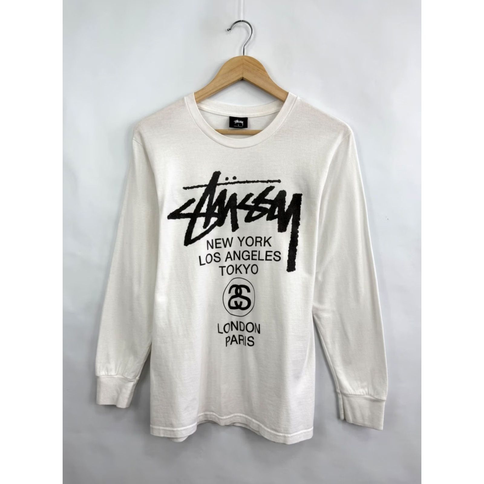 Vintage Stussy World Tour Long Sleeve Shirt Men S White USA Y2K Size US S / EU 44-46 / 1 - 3 Thumbnail