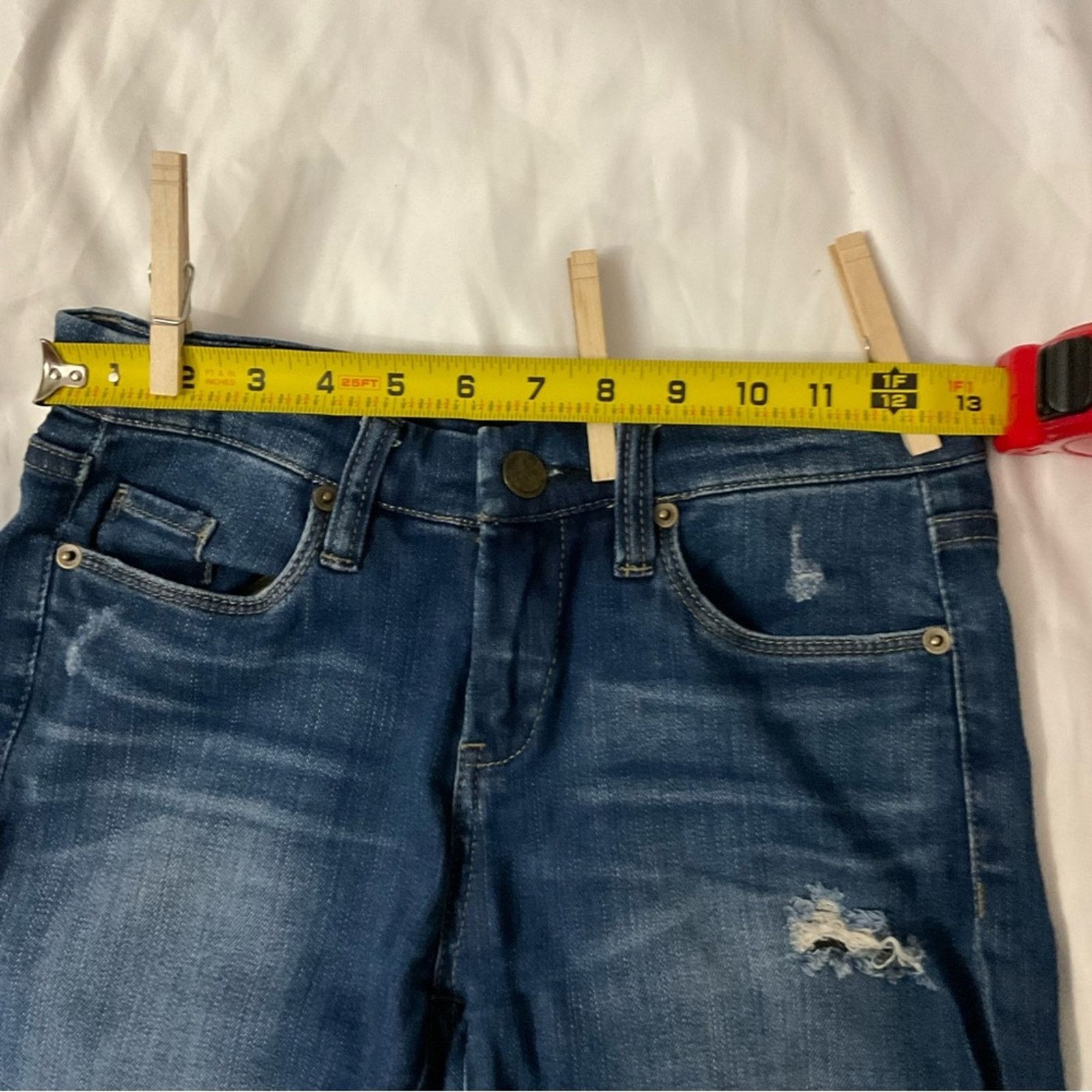 BLANKNYC Blank NYC Distressed Zip Up Denim Jean 26 Casual Comfy Size 26" / US 2 / IT 38 - 5 Thumbnail