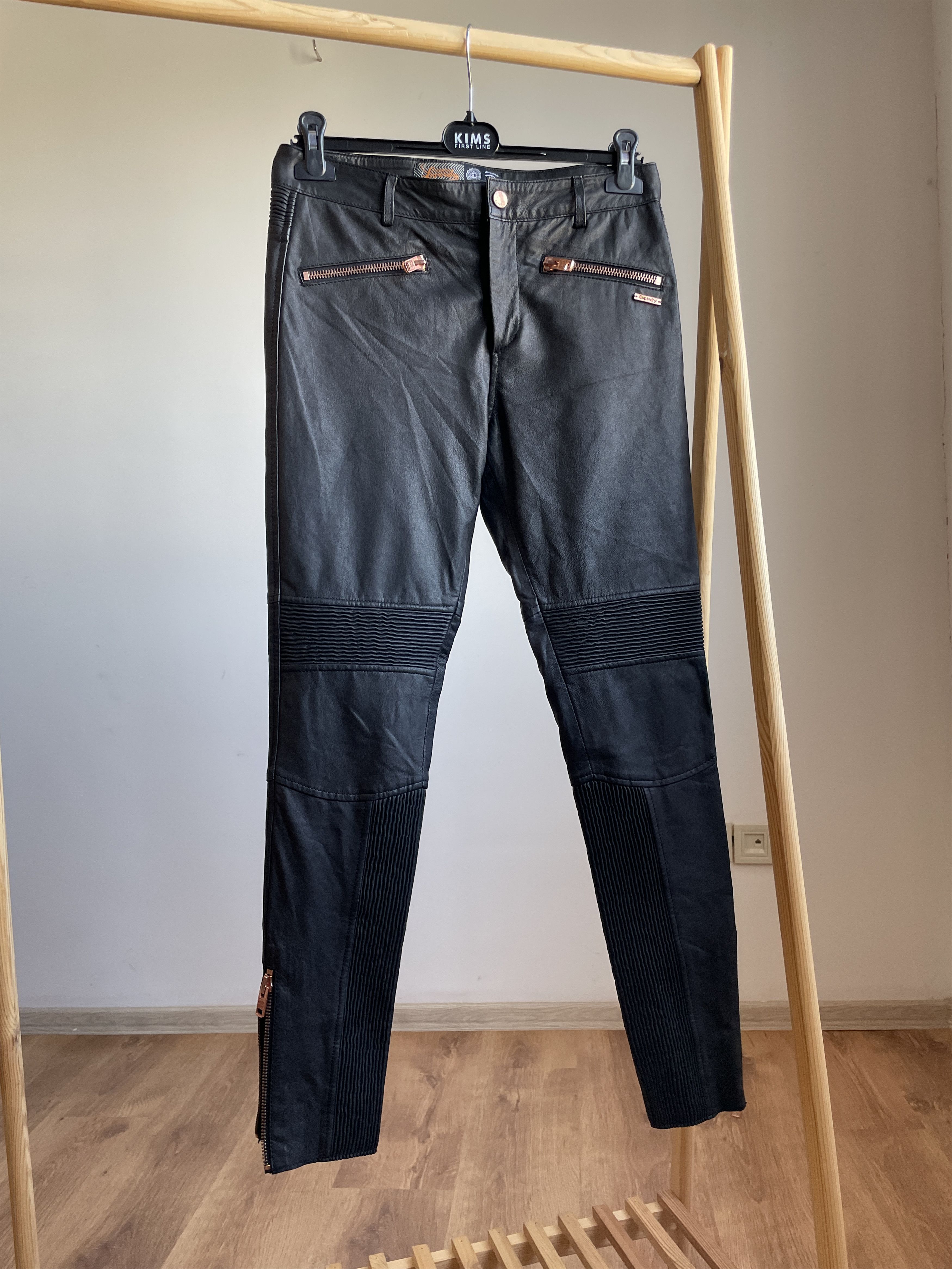 Superdry Superdry Womens Leather Skinny Biker Pants Size S Size 28" / US 6 / IT 42 - 1 Thumbnail