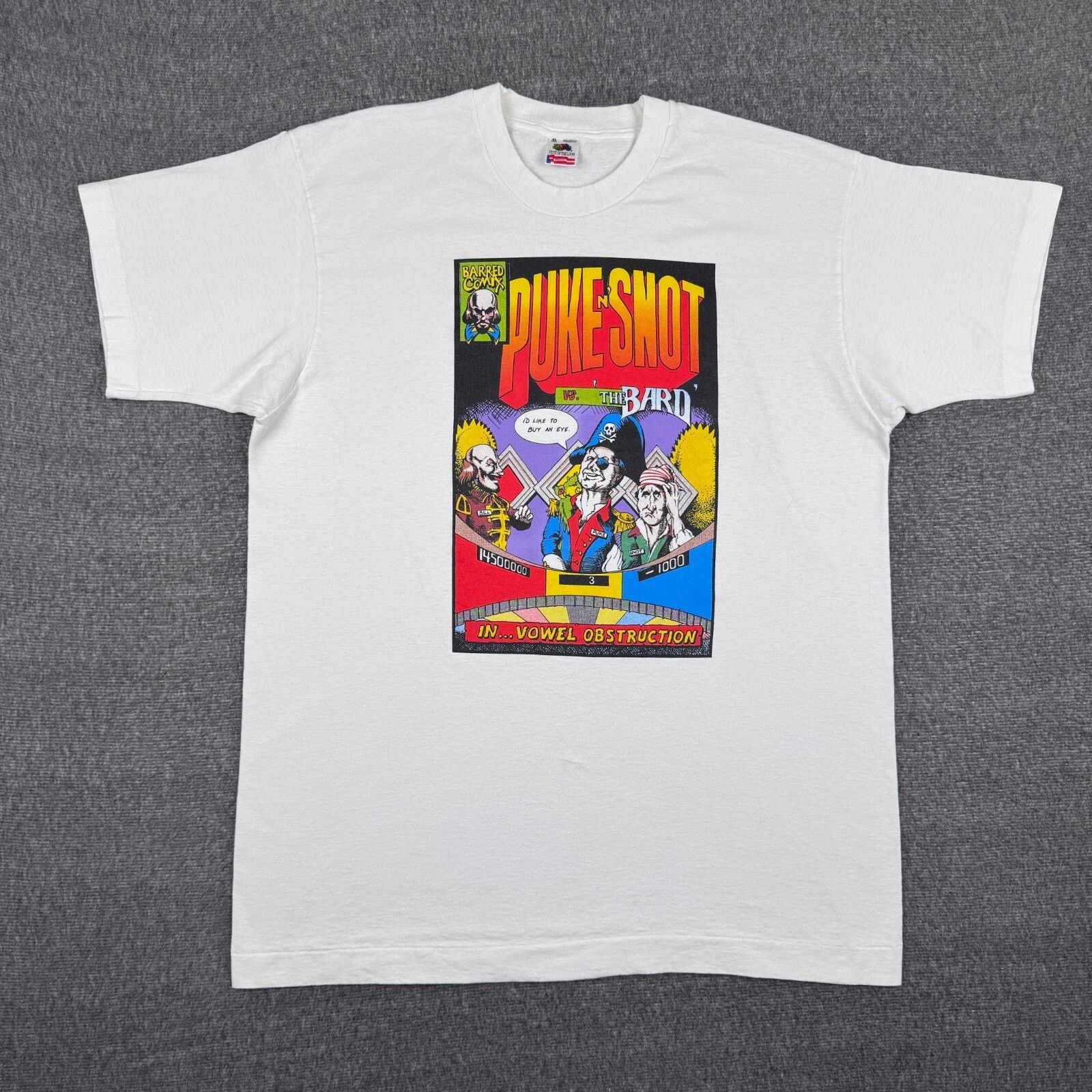 Fruit Of The Loom Vintage Puke N Snot T-Shirt Men's XL White Comedy Comic 90s Size US XL / EU 56 / 4 - 1 Thumbnail