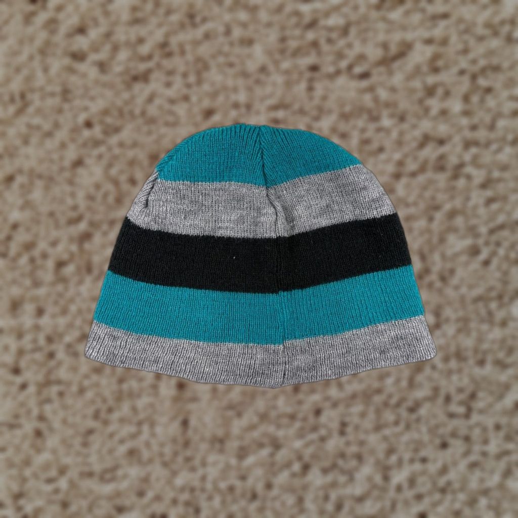 Altea VINTAGE Beanie Hat Adult One Size Gray Black Teal Stripe Knit 100% Acrylic Ski Snow Men Size ONE SIZE - 1 Thumbnail