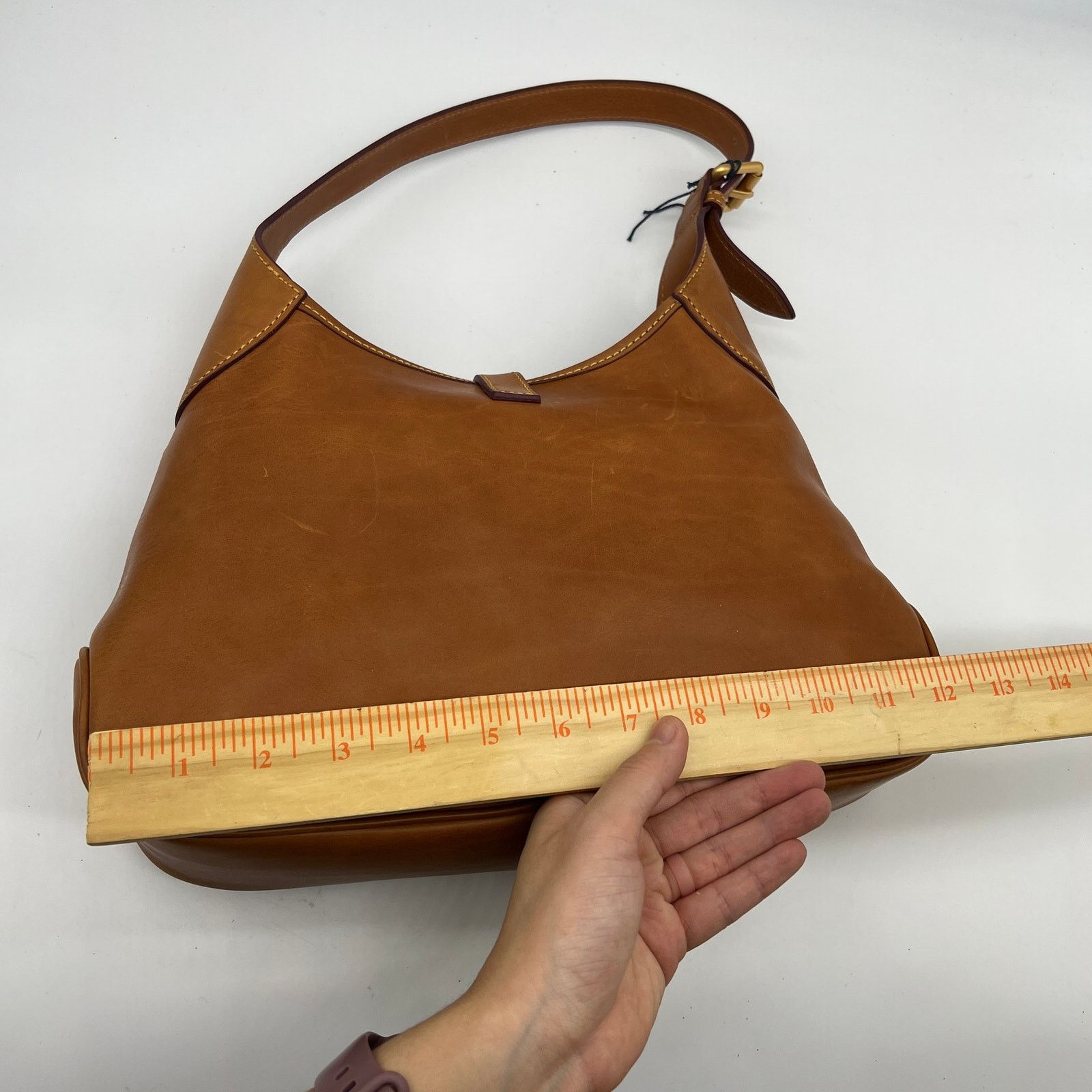 Dooney & Bourke Dooney & Bourke Florentine Leather Crescent Hobo Brown Size ONE SIZE - 10 Thumbnail