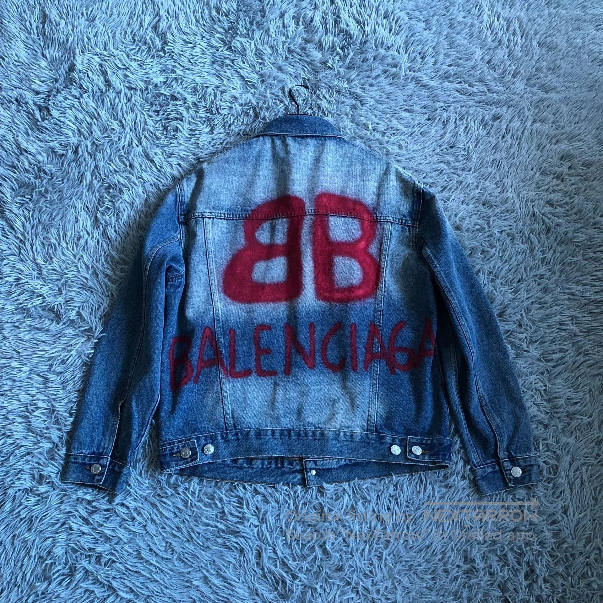 Balenciaga Balenciaga Double B Graffiti Logo Denim Jacket. Size US M / EU 48-50 / 2 - 1 Thumbnail