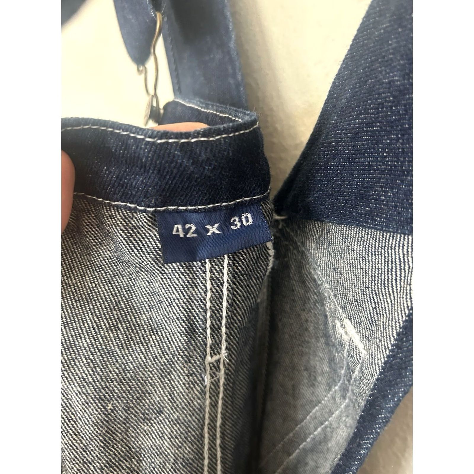 Denime VINTAGE USA Works Overalls Mens 42x30 Blue Denim Workwear Bib Carpenter Farm Size US 44 / EU 60 - 4 Thumbnail