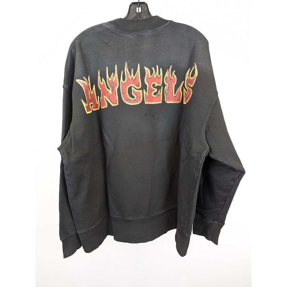 Palm Angels o1rshd1 Logo Flames Vint Crewneck Sweater in Black/Red Size US L / EU 52-54 / 3 - 12 Thumbnail