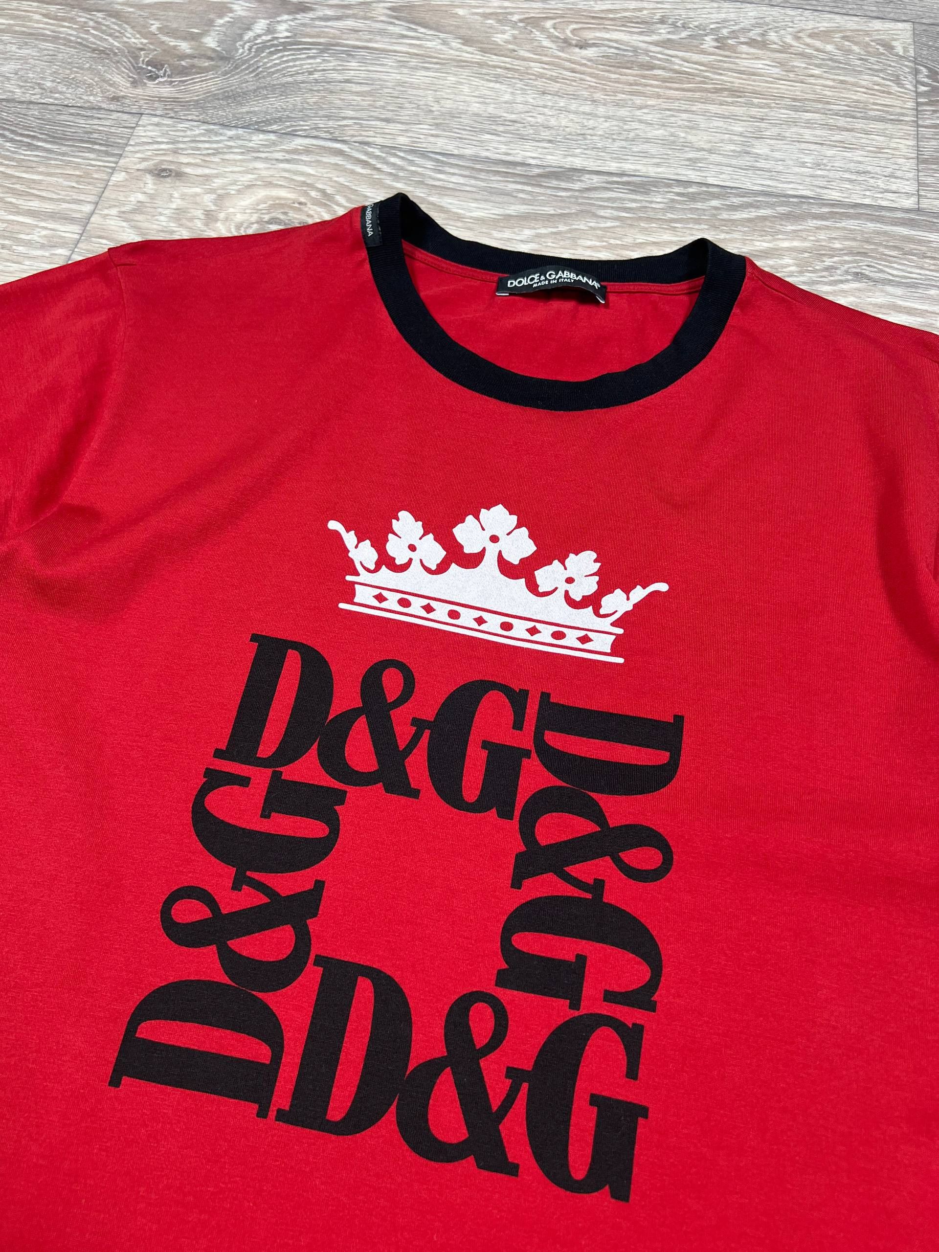 Dolce & Gabbana Dolce & Gabbana Red Logo Crown Cotton Men's T-shirt Size US M / EU 48-50 / 2 - 2 Thumbnail