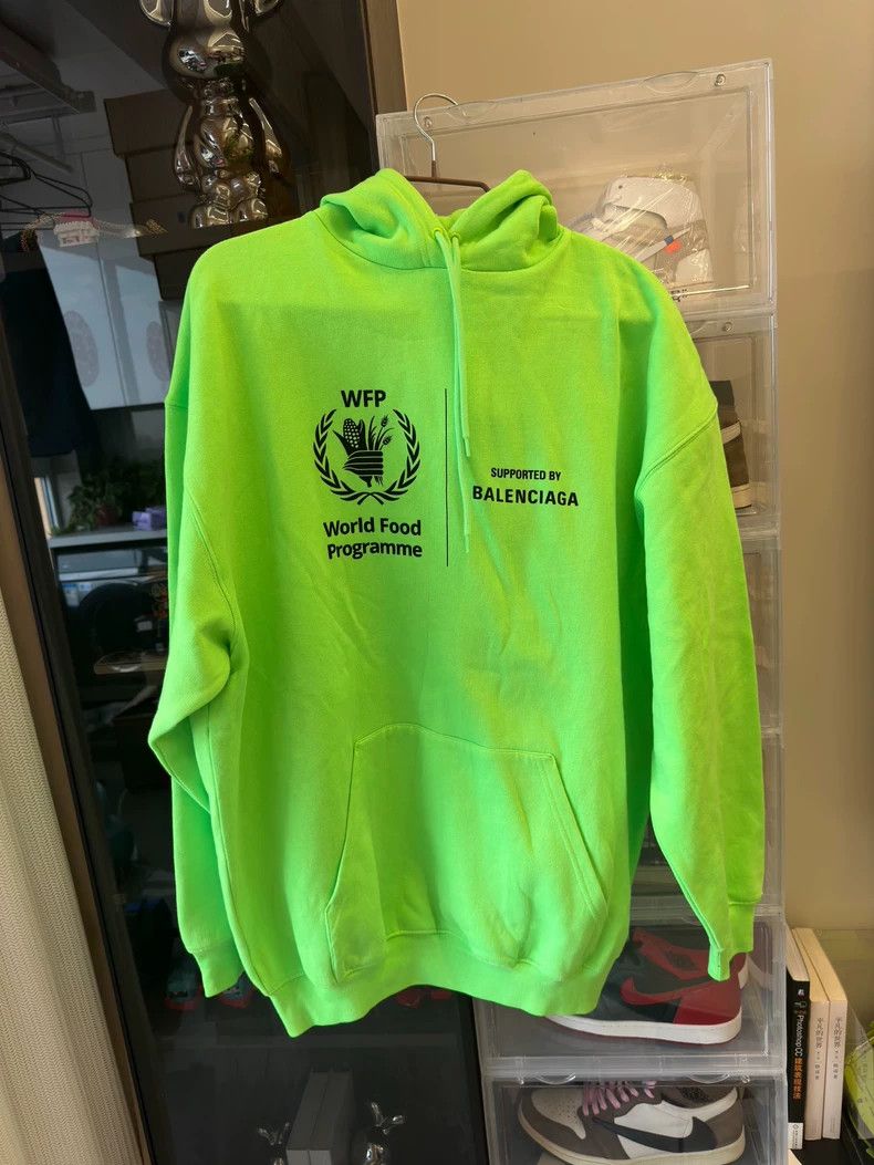 Balenciaga Balenciaga Green Logo print loose hoodie/M size Size US M / EU 48-50 / 2 - 1 Thumbnail