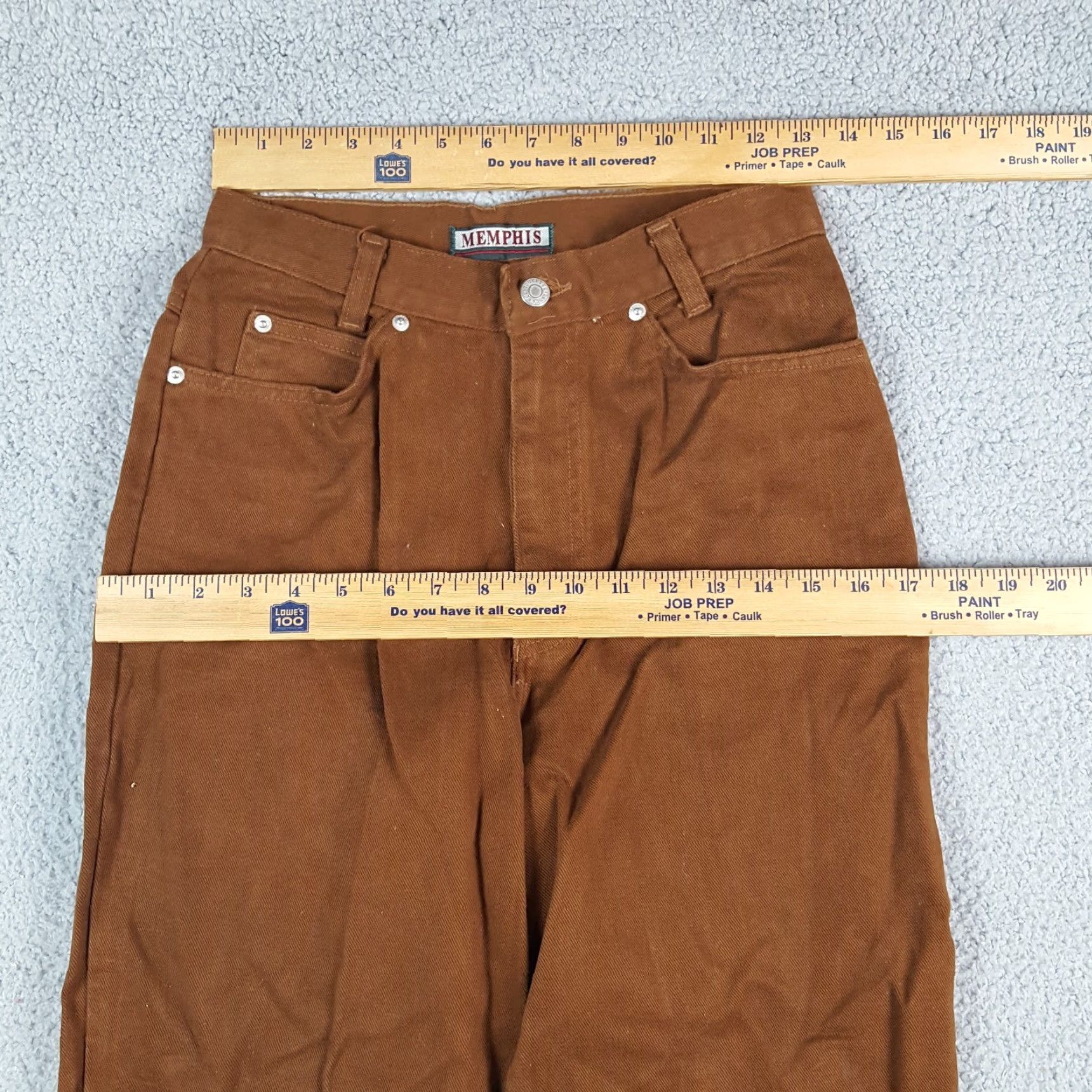 Vintage VINTAGE Memphis Jeans Women's 9 High Waisted Brown Denim Western Tapered Leg 5-Pocket 80s 90s Cowgirl Retro Southwestern Cowboy Shirt Size 30" / US 8 / IT 44 - 4 Thumbnail