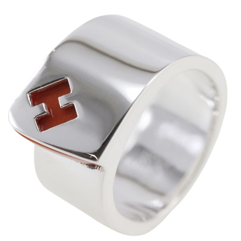 image of Hermes Candy H Ring in Silver, Women's