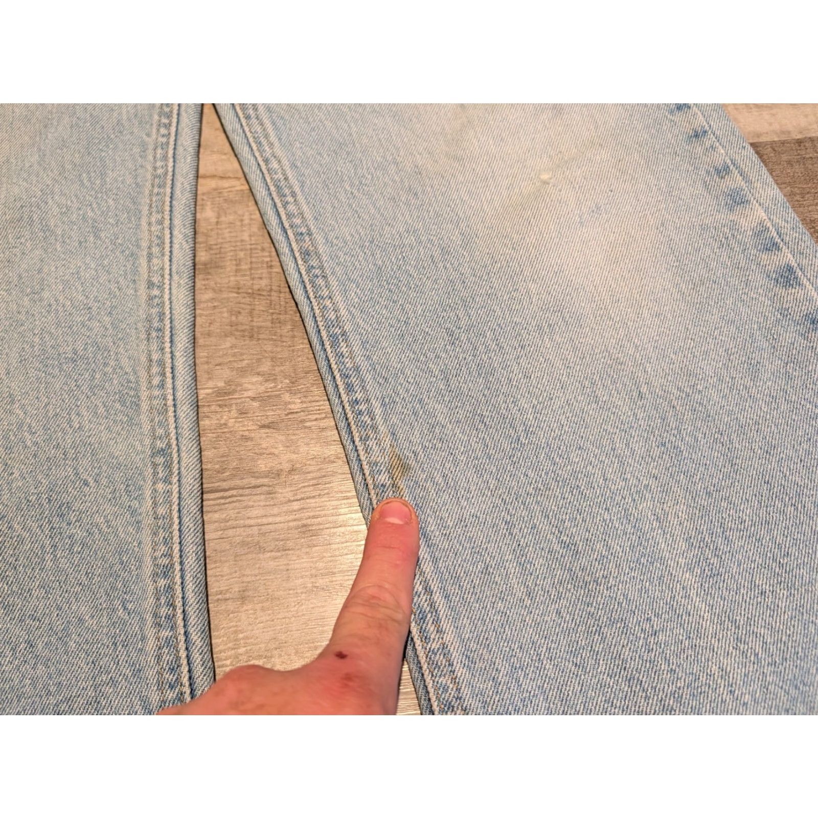 Carhartt Carhartt Jeans Mens 36x32 31" Actual Light Wash Denim 5-Pocket Logo Workwear Regular Fit Blue (B180 STW) Size US 36 / EU 52 - 5 Thumbnail