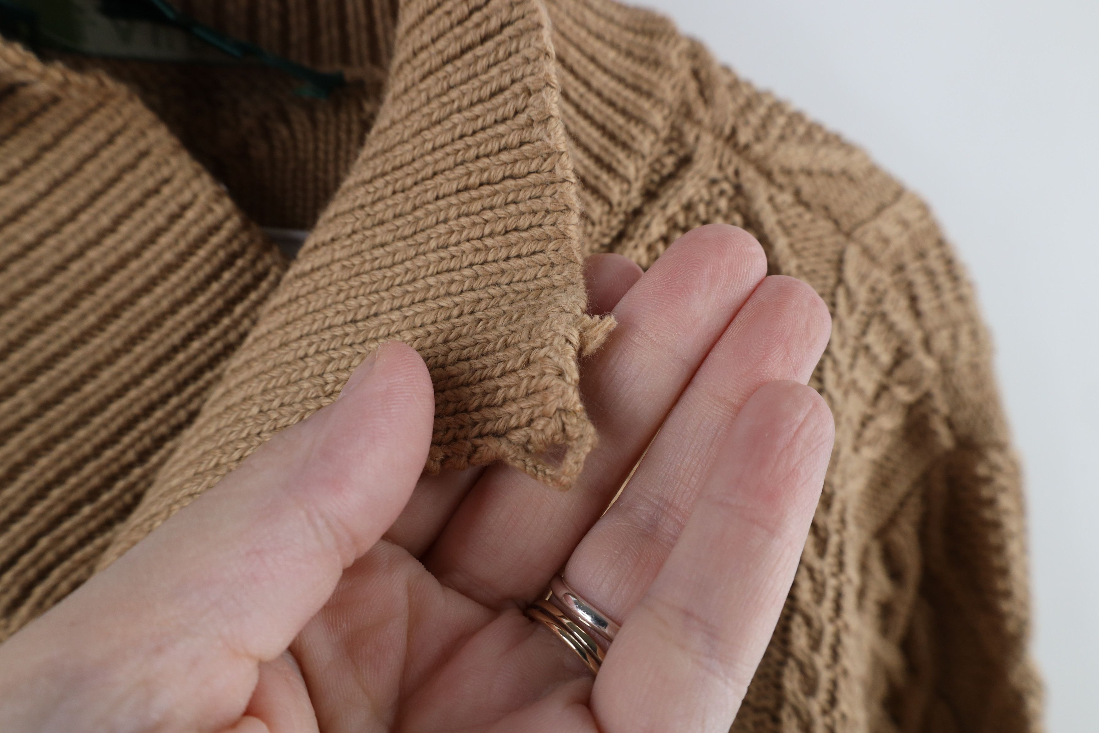 Ralph Lauren × Vintage Vintage 90s Ralph Lauren Fisherman Cable Knit Sweater Brown Size XL / US 12-14 / IT 48-50 - 4 Thumbnail