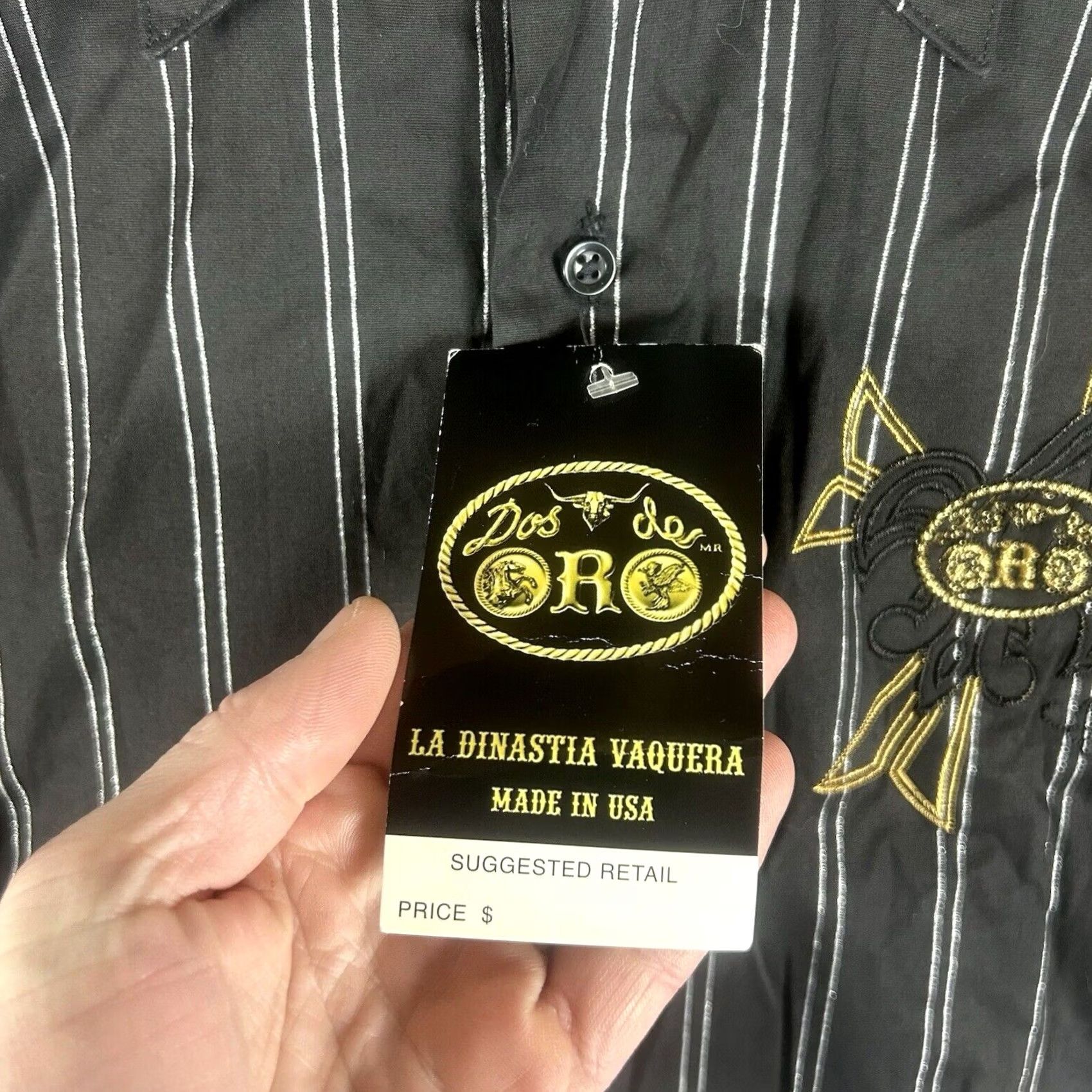 Vintage VINTAGE Dos De Oro Shirt Mens M 38 Black Cowboy Embroidered Western Button-Up Long Sleeve Casual NWT Size US M / EU 48-50 / 2 - 3 Thumbnail
