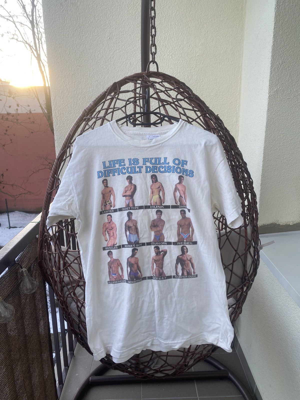 Vintage gym man sexy humor life is full of difficult decision tee Size US M / EU 48-50 / 2 - 1 Thumbnail