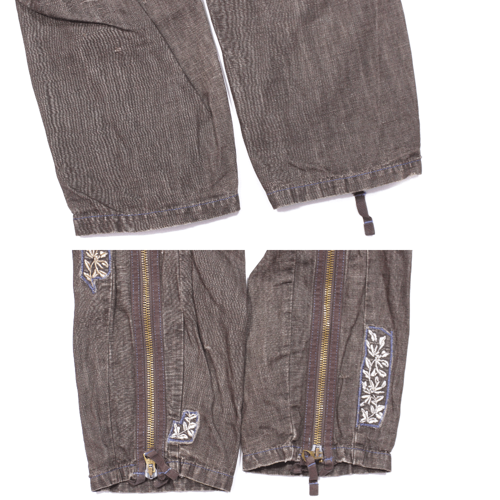Marithe + Francois Girbaud 90S Cargo Zip Twisted Cropped Pants Vintage Size US 30 / EU 46 - 6 Thumbnail