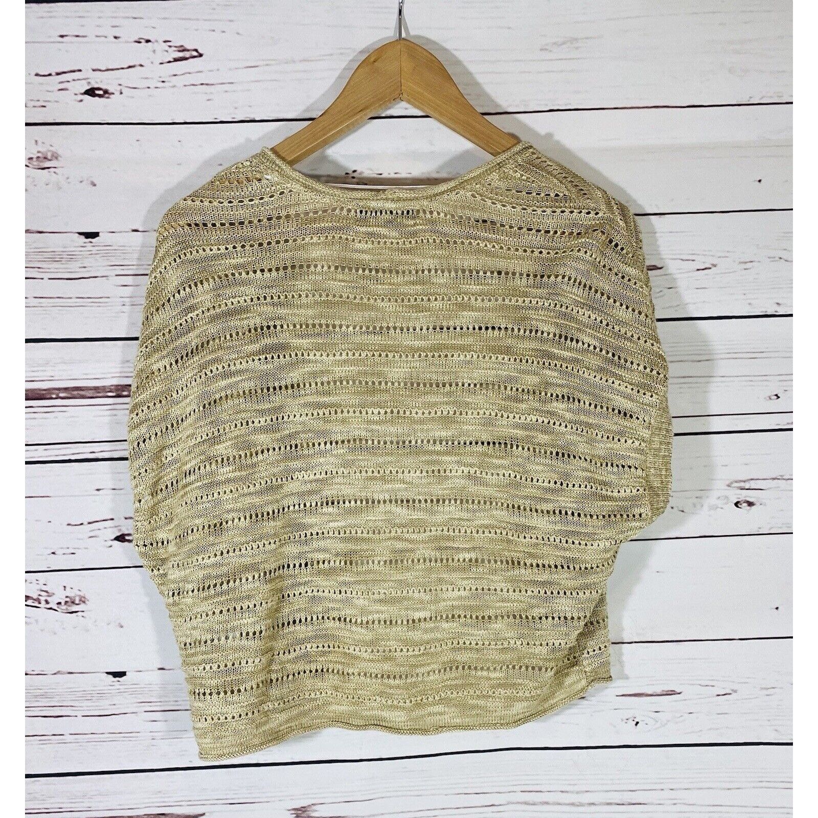 Tommy Hilfiger Tommy Hilfiger Womens Shrug Sweater Sz Medium Beige Tan Knit Size M / US 6-8 / IT 42-44 - 2 Thumbnail