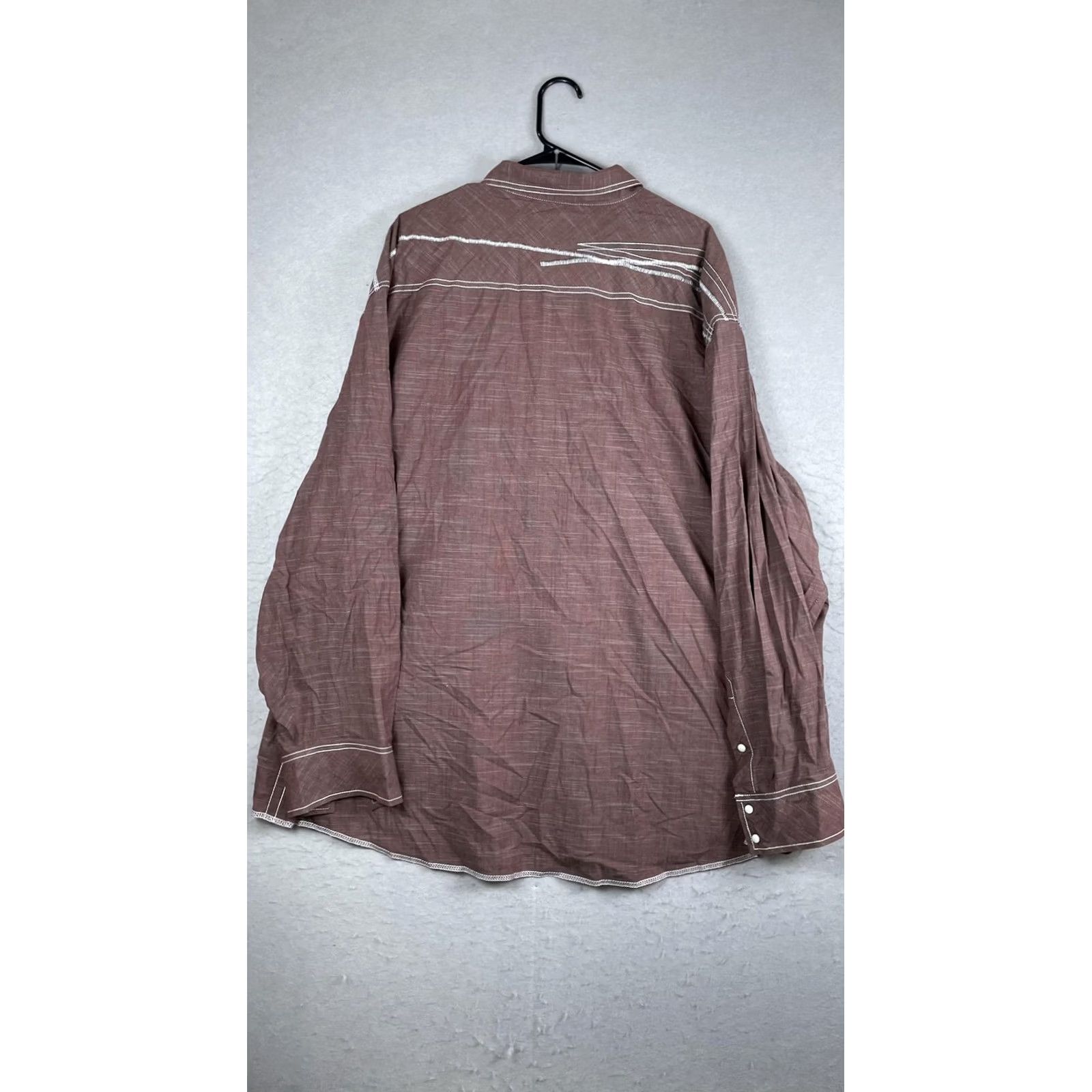 Buckle Black Buckle Black Western Shirt Mens Big Tall 4XL Brown Solid Long Sleeve Pearl Snap Size US XXL / EU 58 / 5 - 5 Thumbnail