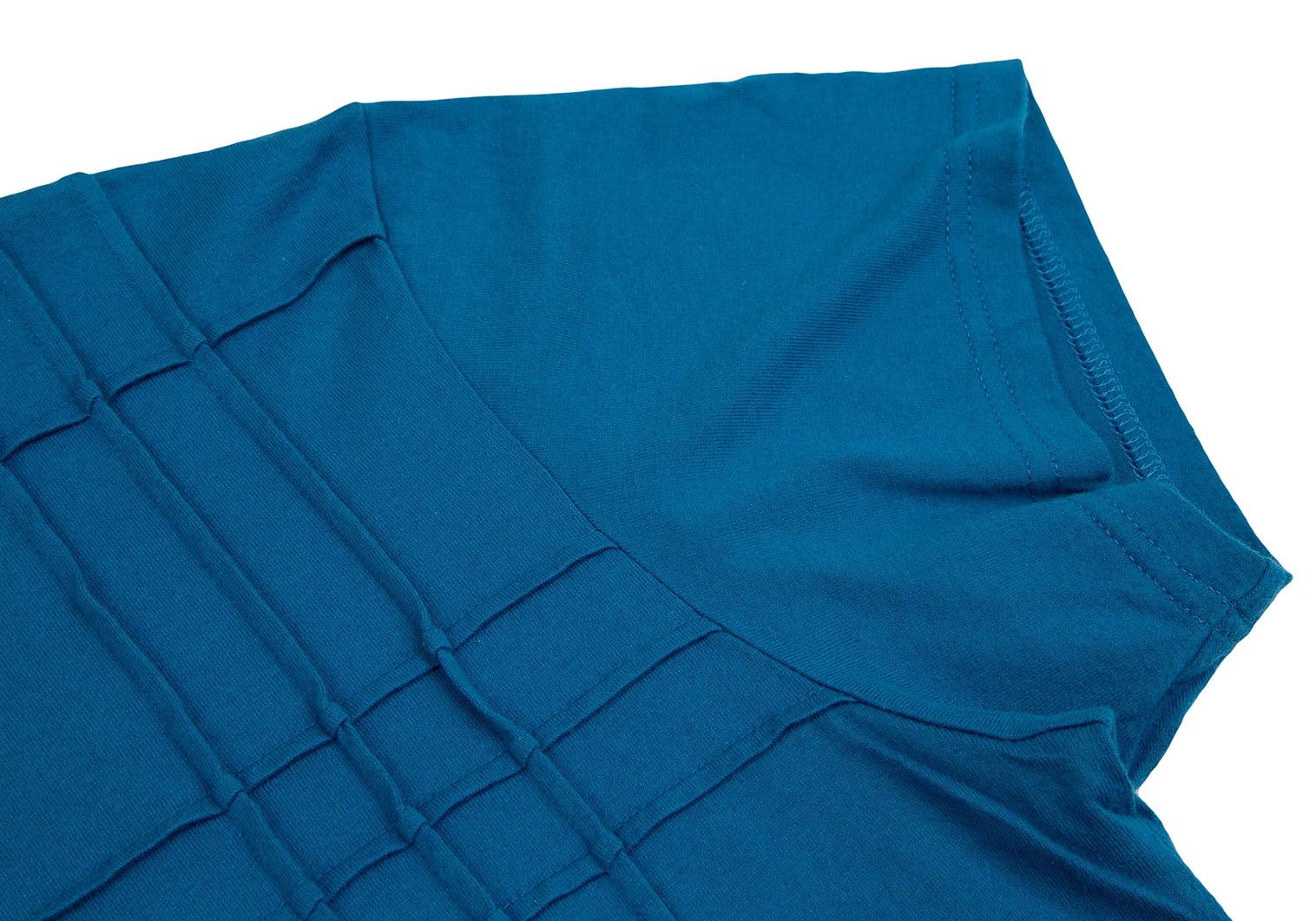 Issey Miyake Front-Grid Pintucked T-Shirt in Blue 4 Size US XL / EU 56 / 4 - 4 Thumbnail